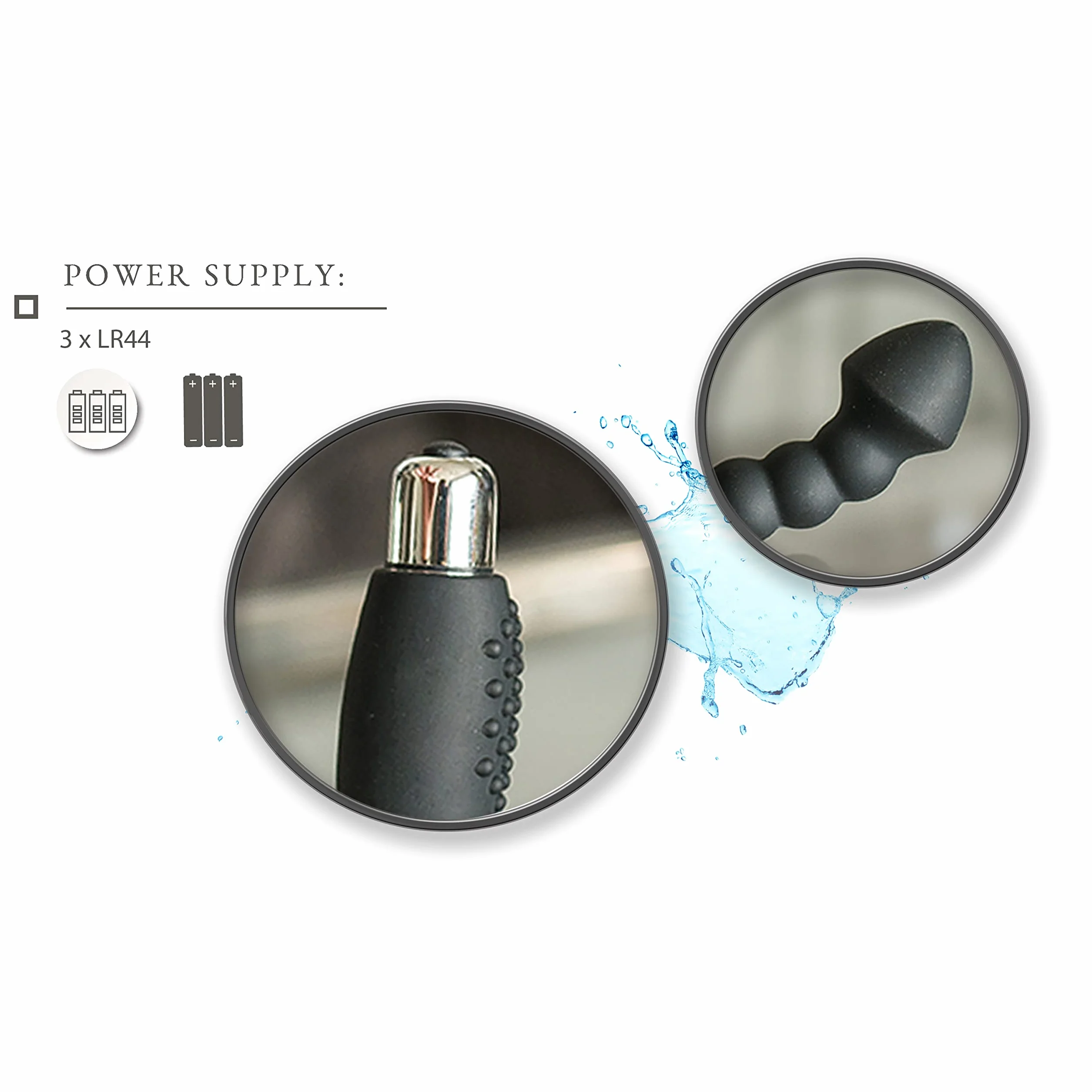Vibratore prostatico FOPS nero in silicone – Vibratore anale con forte stimolazione prostatica per uomini profondità di inserimento 10 cm | Plug anale prostatico A11-9