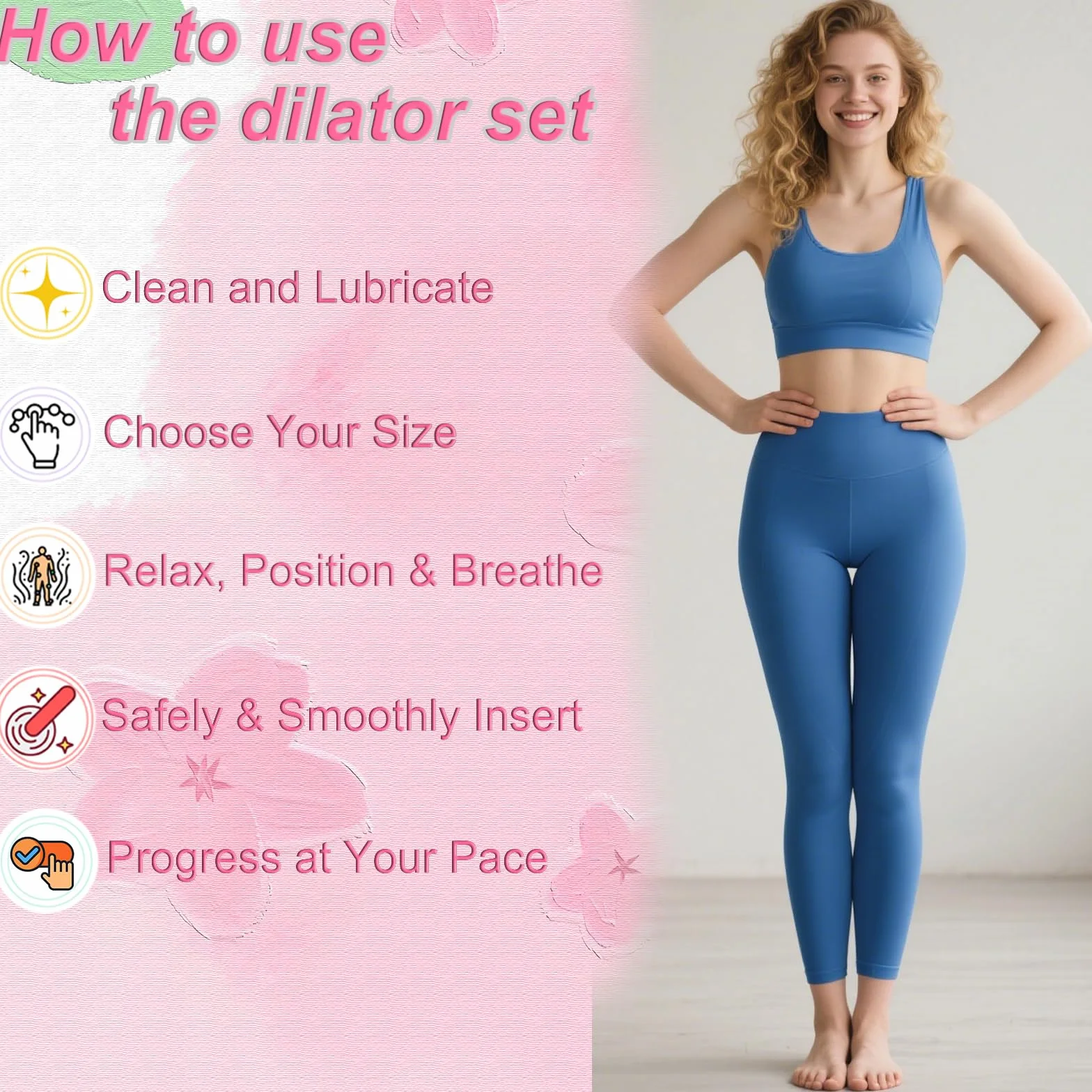 Dilatatori per Pavimento Pelvico Donna 5 Pezzi Set Dilatatore Vaginale Allenatore Muscolare Progressivo