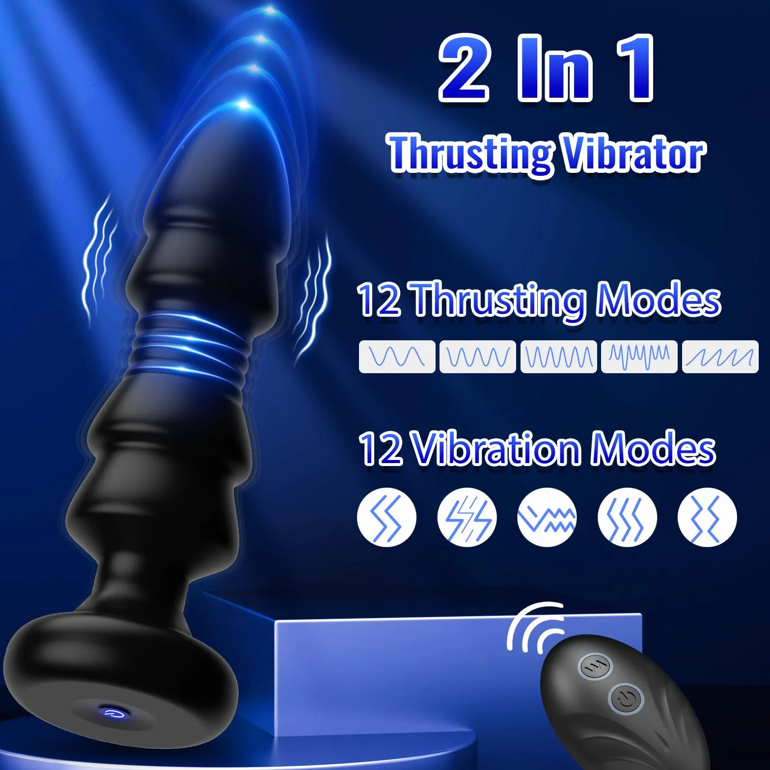 Giocattoli sessuali anali con spinte - Giocattoli anali con APP, telecomando, vibratore per punto G, palline anali con 12 massaggiatori prostatici vibranti e a spinta