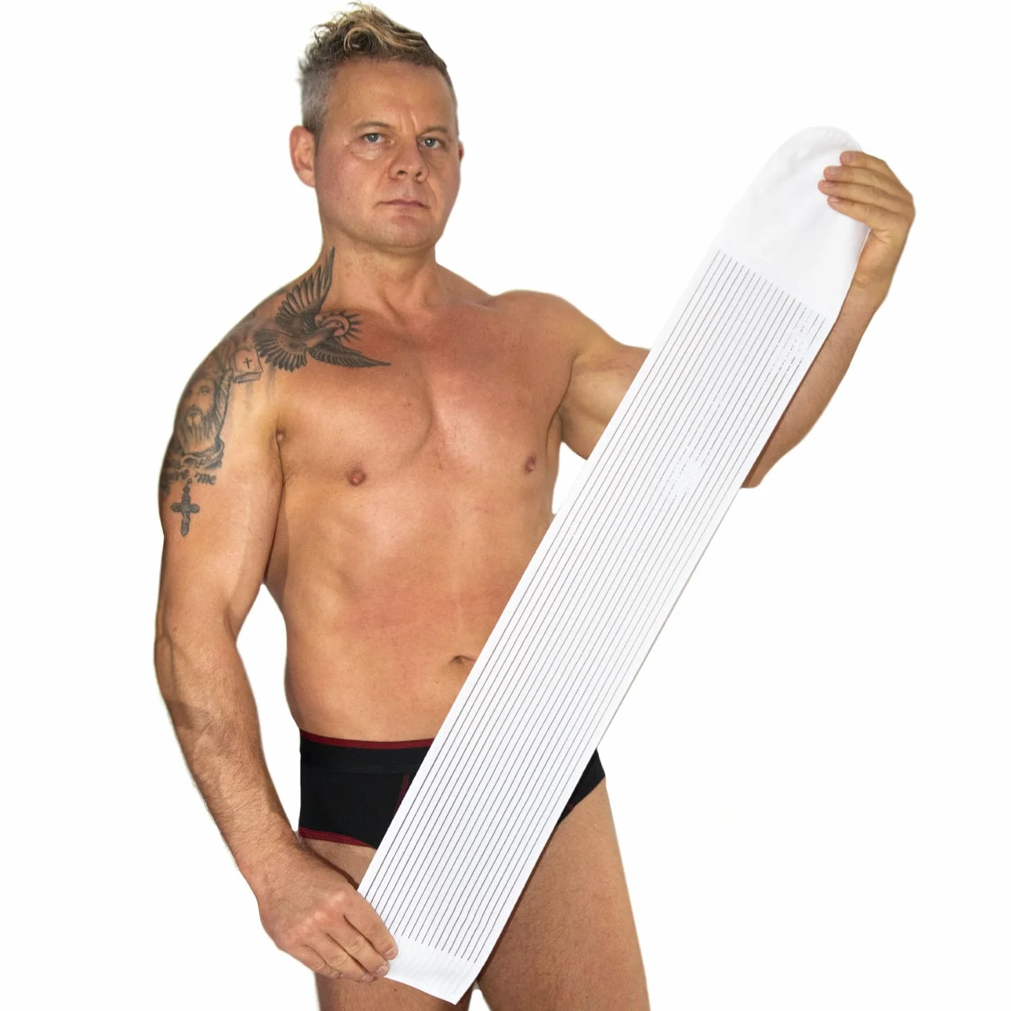 BODYPERFECT Fascia ernia ombelicale Pancera Post operatoria Cintura Post Parto Elasticizzata A Strappo Altezza 16 Cm Made in Italy (Bianco, L)
