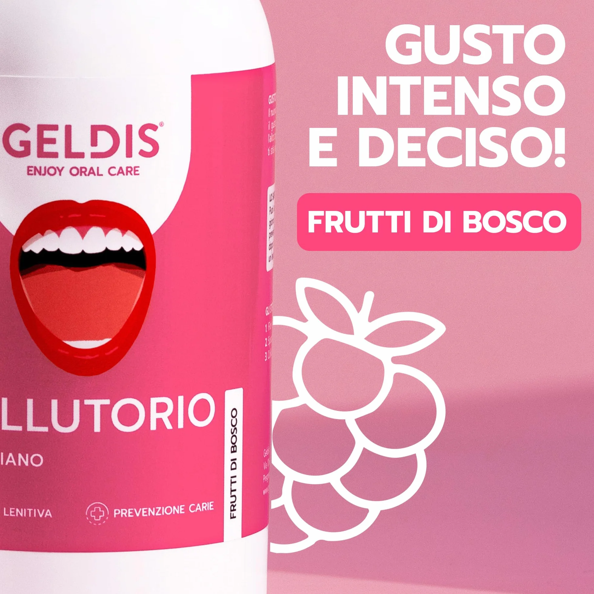 GELDIS Collutorio senza Alcool 500 ml con Fluoro, Aloe Vera ed Equiseto