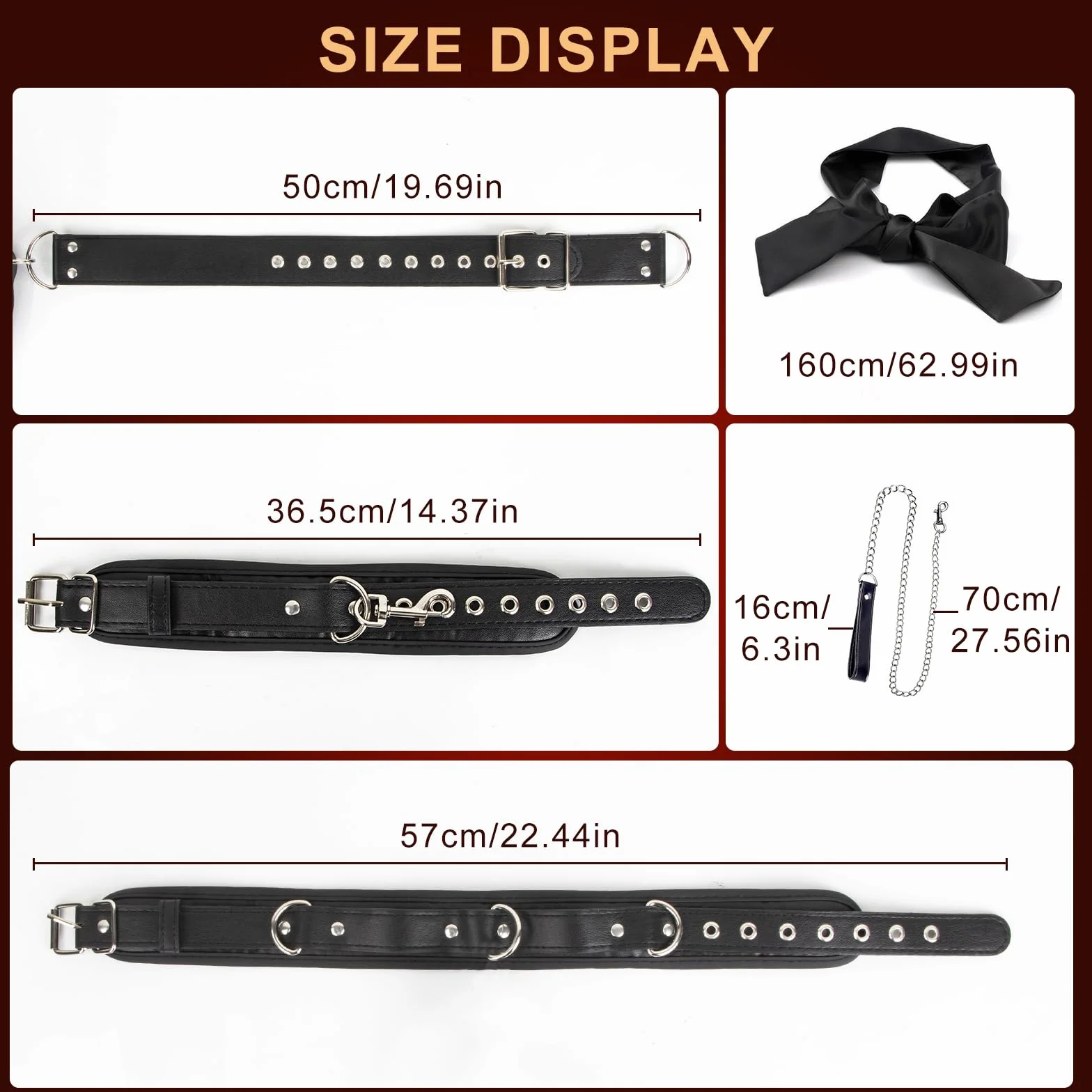 BDSM Pelle Sexytoysys Coppia Manette e Collare Staccabili Giocattolo Sessuale con Benda Nero