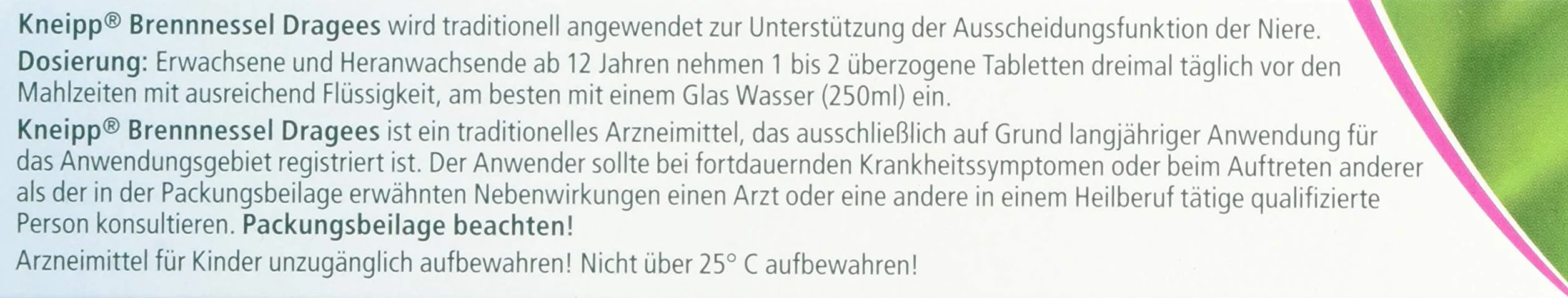 Kneipp Brennnessel Dragees 90 pz natürlich durchspülend