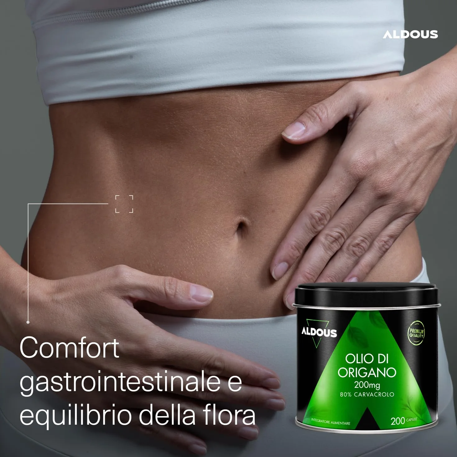 Olio di Origano 200 Capsule 160mg Carvacrol 80% Integratore Sistema Immunitario ALDOUS