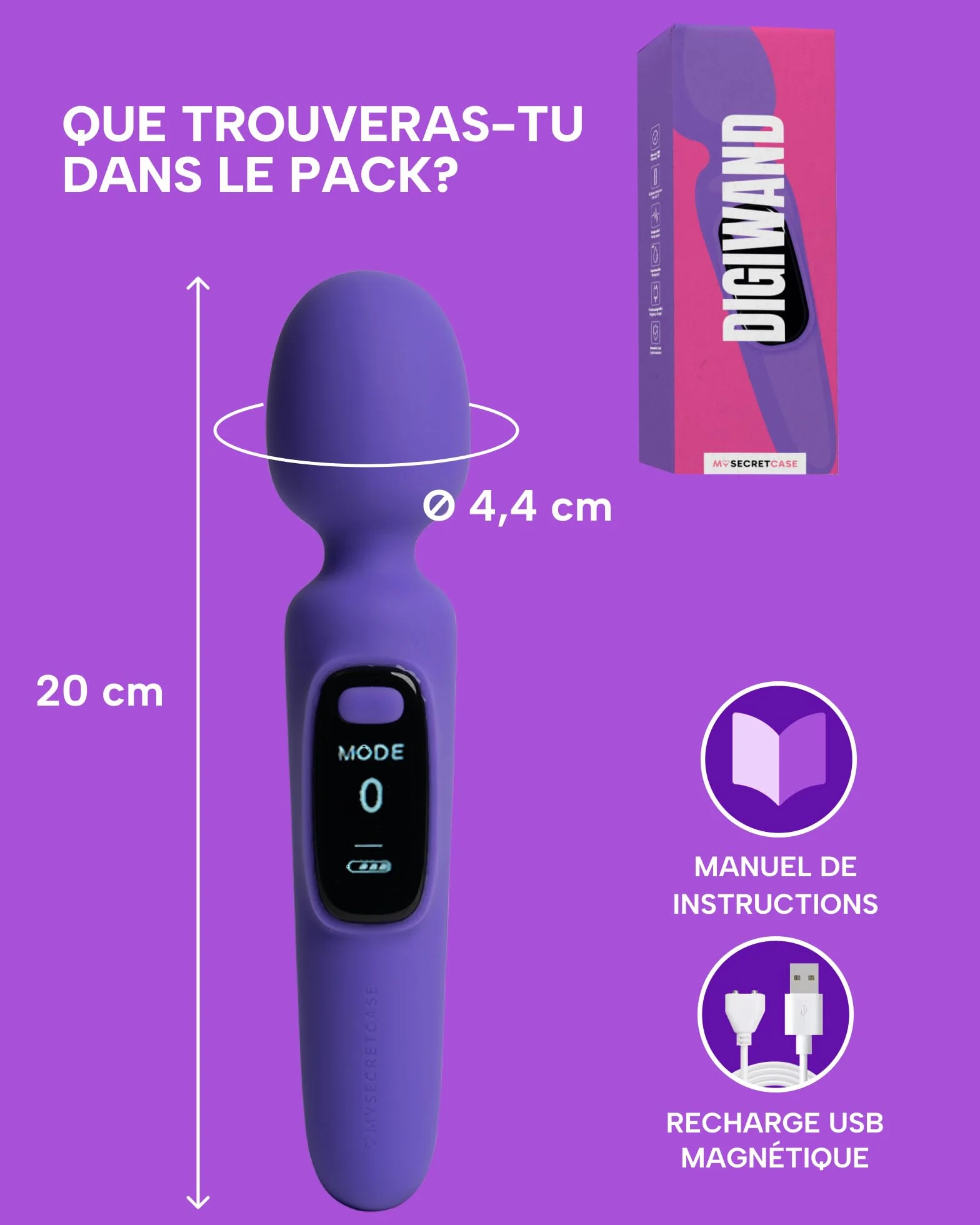 MySecretCase Vibratore Donna 20cm 10 Modalità Stimolatore Clitoride Sexytoysys