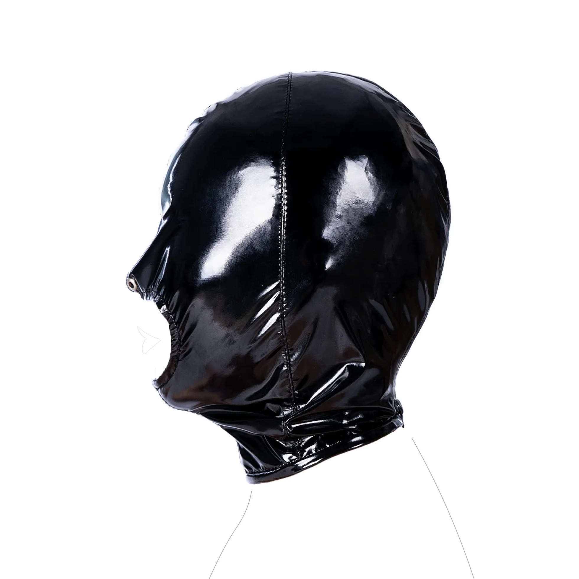 SXOVO Maschera in lattice Apertura bocca con cerniera Nero Bondage SM Fetish BDSM Sexy Schiavo Maschera in pelle (Medio)