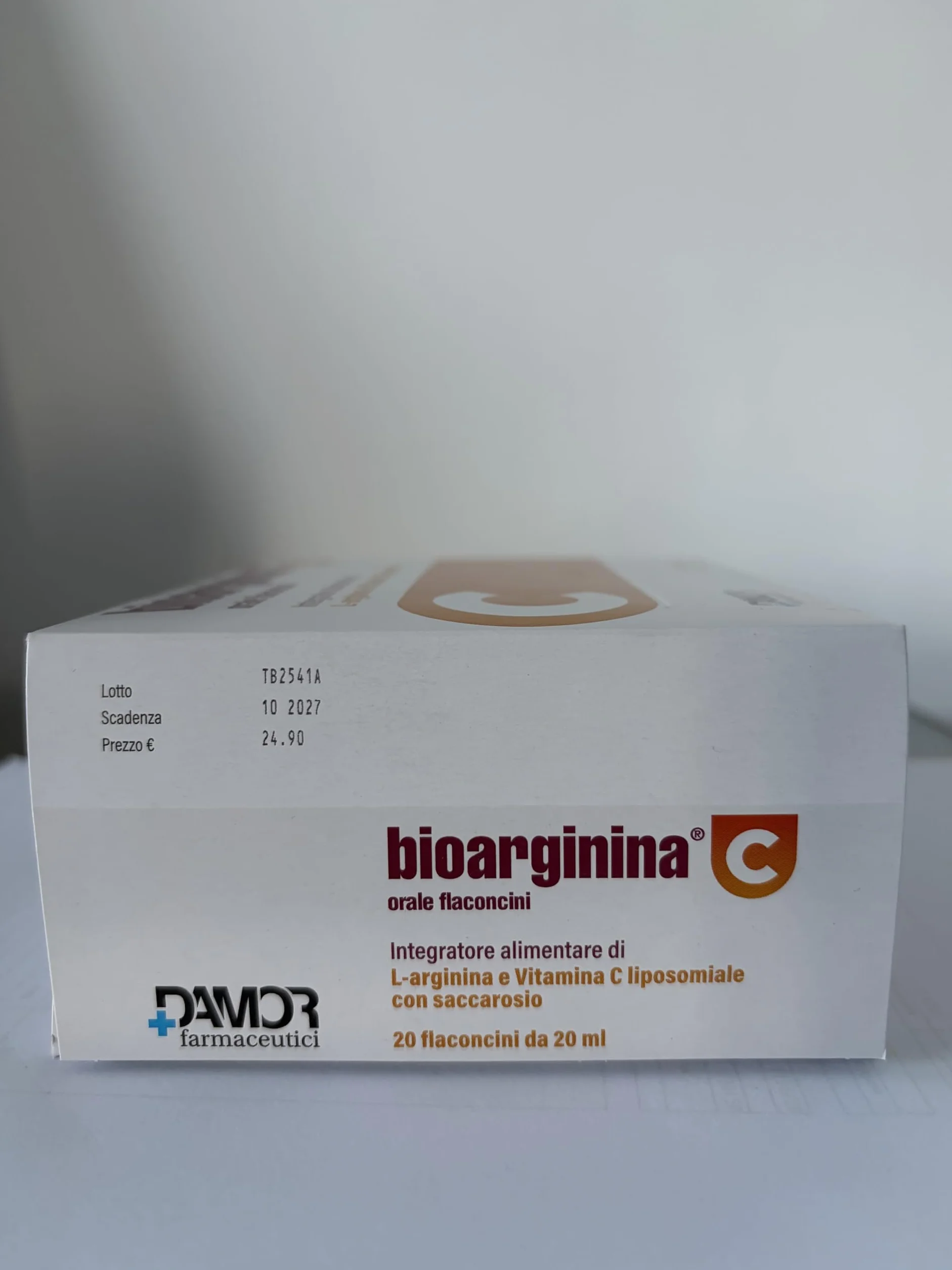 Damor - Bioarginina C Orale 20 Flaconcini con L-Arginina e Vitamina C Liposomiale - Integratore Alimentare