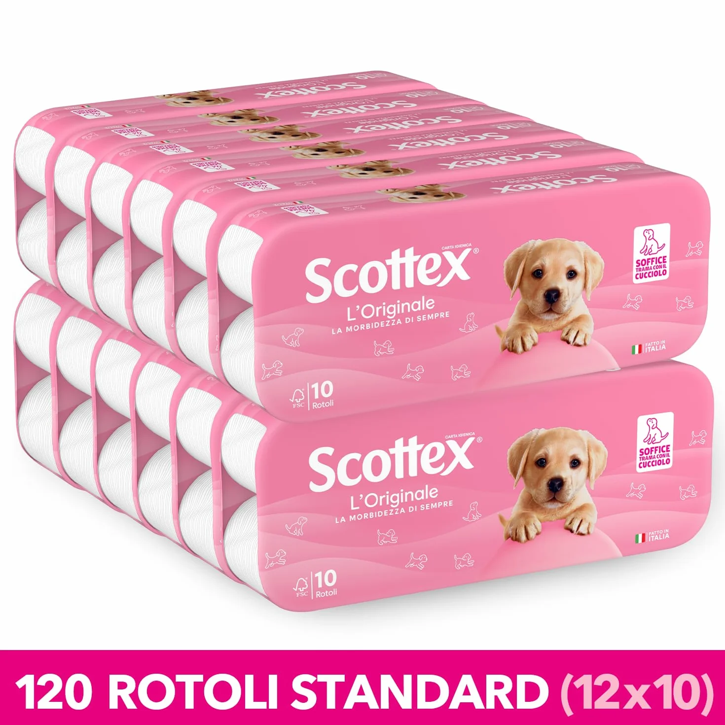 Scottex L'Originale Carta Igienica Morbida e Assorbente 120 Rotoli