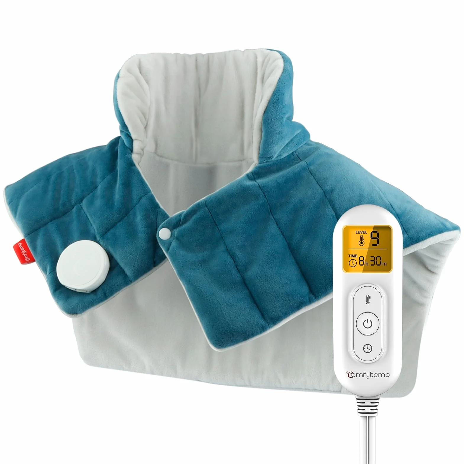 Comfytemp Cuscinetto Termico per Collo, 9 Livelli di Calore, Cuscinetto Termico per Spalla e alla Schiena, Scaldacollo Elettrico per Cervicale, Spegnimento Automatico, Lavabile in Macchina, 48×56cm