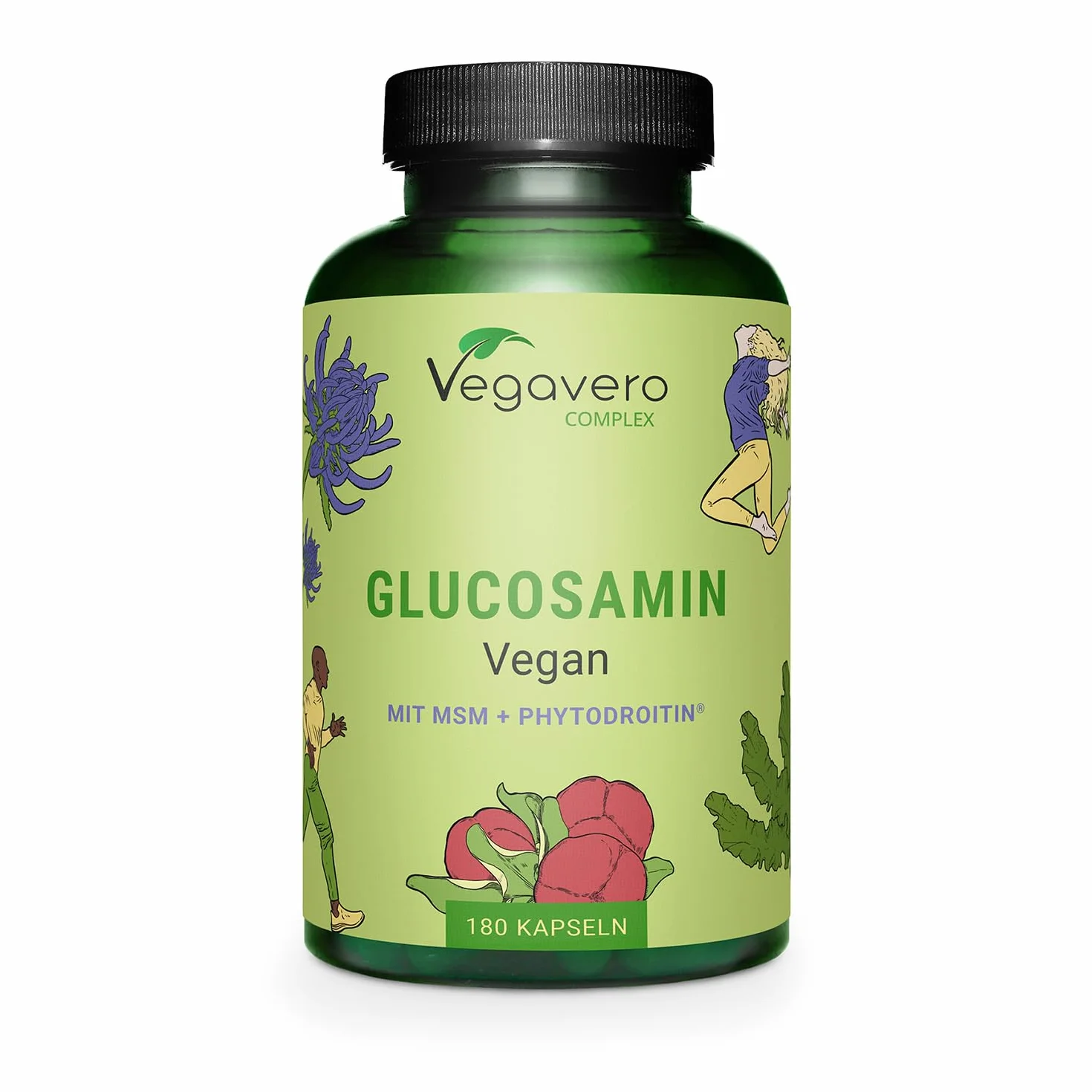 Glucosamina Condroitina Complex VEGAN | con MSM, Artiglio del diavolo, Zinco e Vit C | Integratore Articolazioni | Alto dosaggio di Glucosamin Solfato | Cruelty Free e Senza Additivi | Vegavero