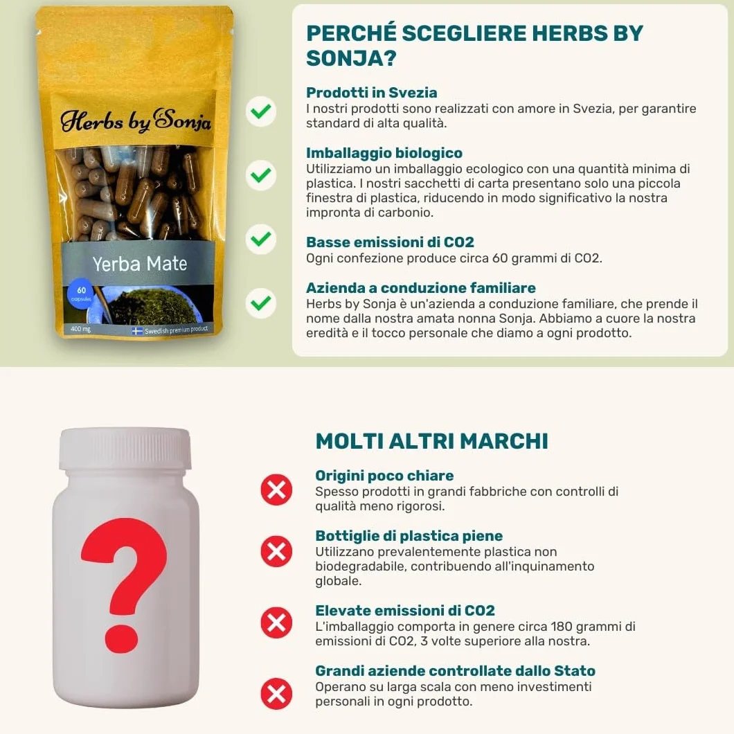 Estratto di Yerba Mate 400mg 60 capsule Concentrato 50:1