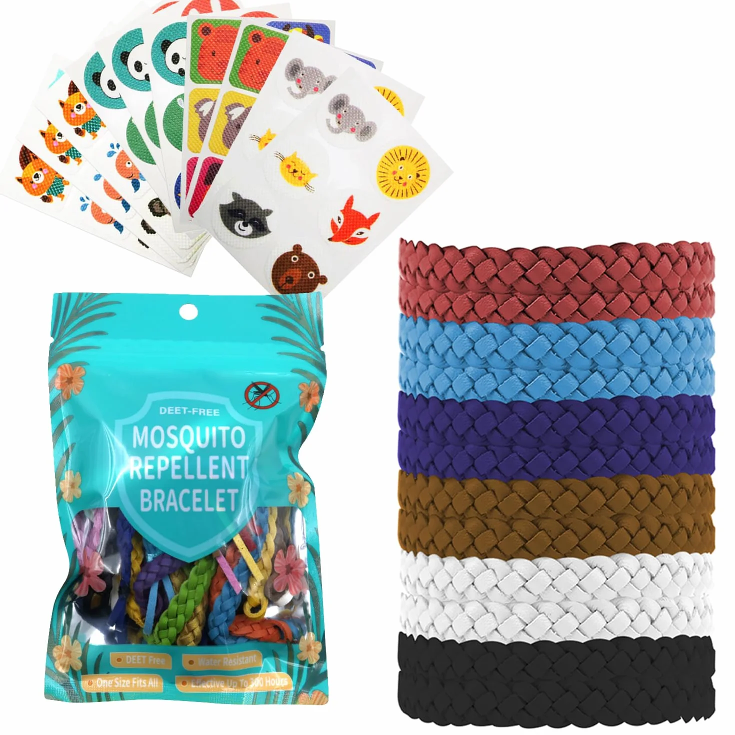60 pacchetto antizanzara adesivi Bracciali Patches per Bambini Adulti Naturale DEET-Free Ingredienti vegetali Outdoor Camping Travel