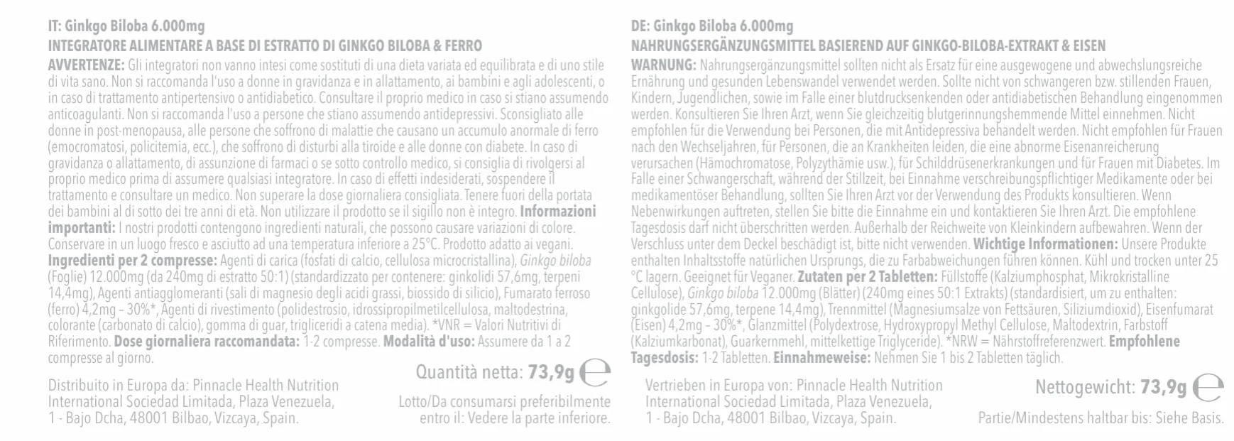 Ginkgo Biloba 6000 mg - 360 Compresse - Adatto ai Vegani – 6 mesi di scorta –SimplySupplements