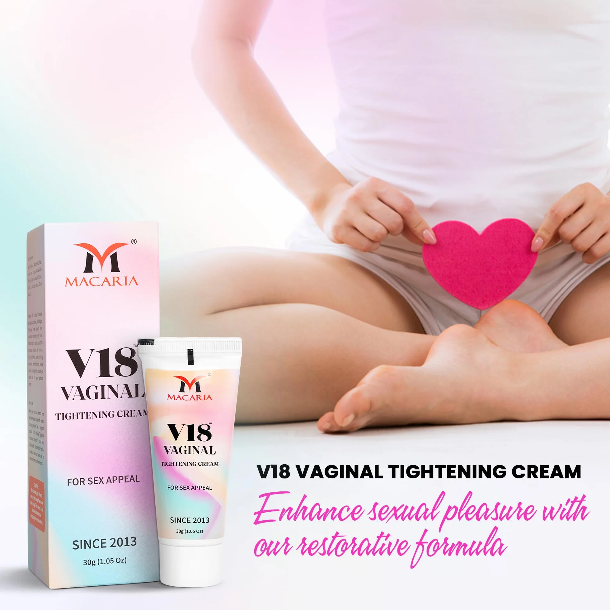 V18 Vaginal Pussy Yoni Tightening Cream Gel, Natural Tightening Gel for Vag, Fast Vagina Tightening. Improves Vaginal Health, Enhances Intimate Sensitivity