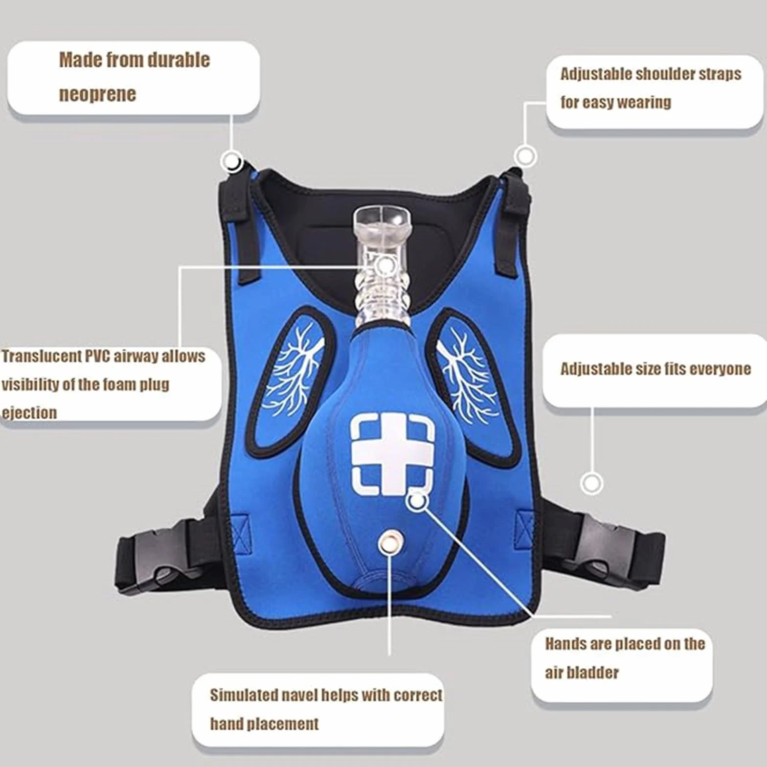 Heimlich Anti-Soffocamento Dispositivo Gestione Vie Aeree Schienale Regolabile Primo Soccorso