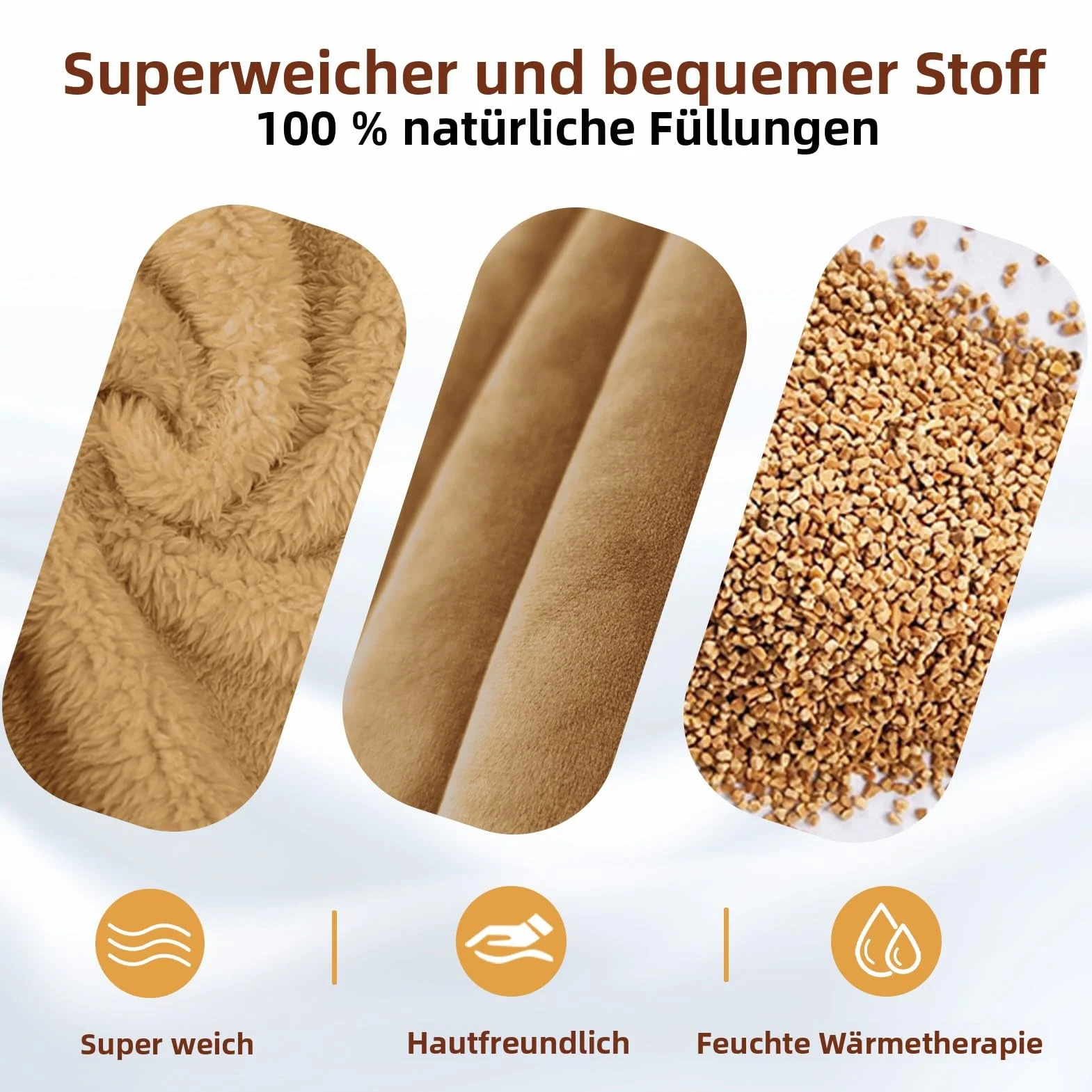 NEWGO Guanti Riscaldanti per Microonde per Mani e Dita, Guanti Termici (1 Paio) con Calore Umido Naturale, Morbido Tessuto, Rimovibili