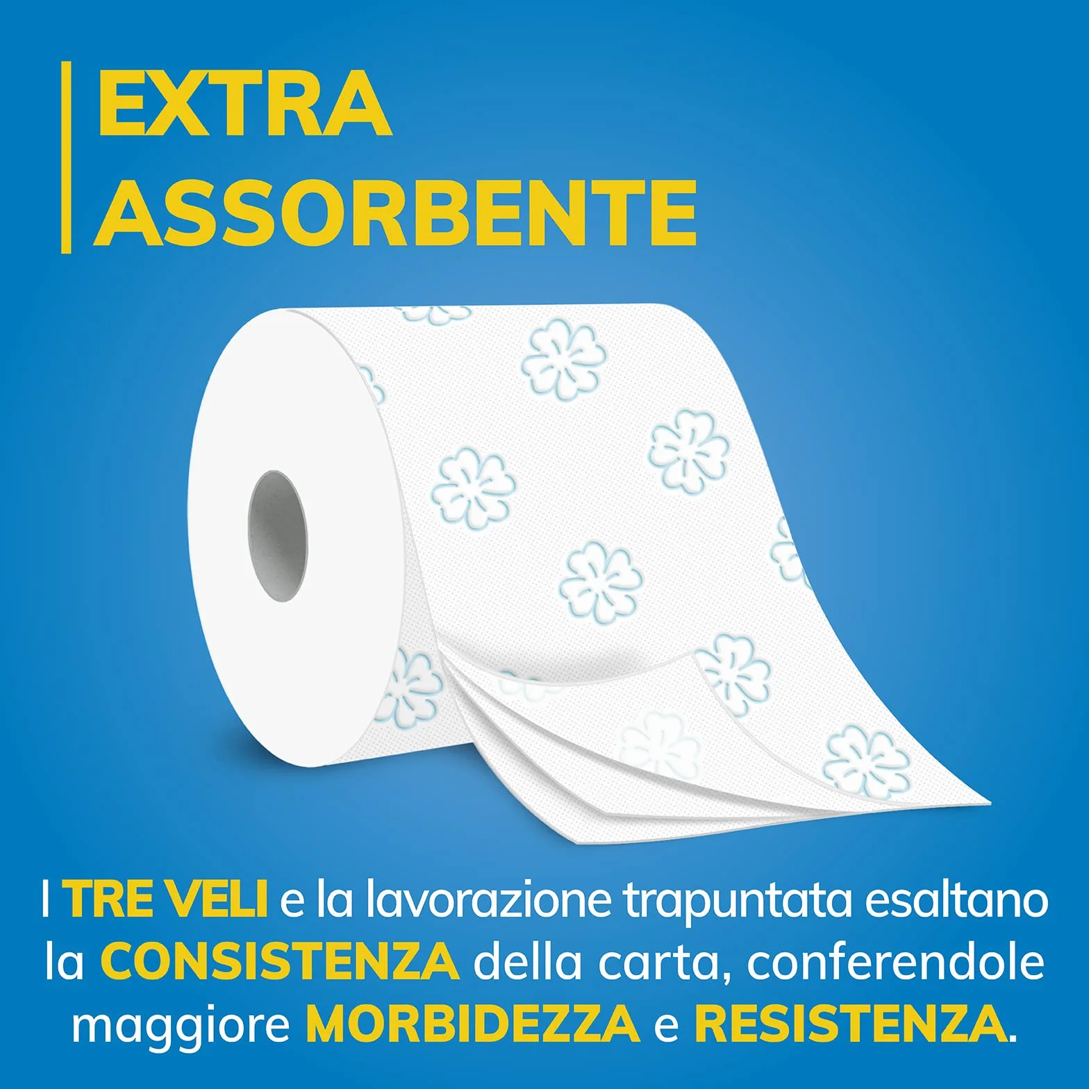 Carta igienica 3 veli profumata alla camomilla 56 rotoli 160 strappi PEFC riciclabile