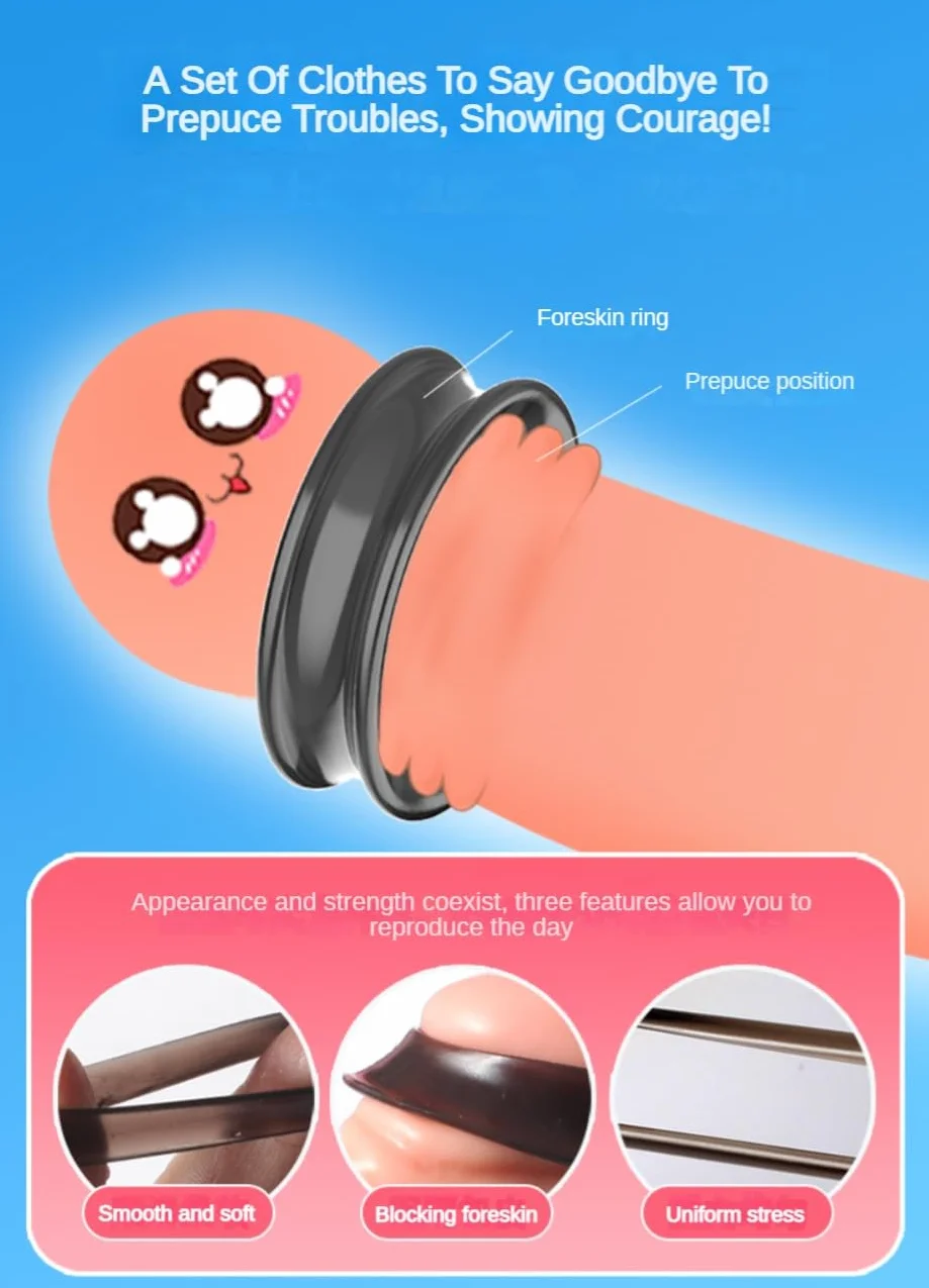 Set di Anelli di correzione in Silicone per Uomo, 3 Accessori riutilizzabili