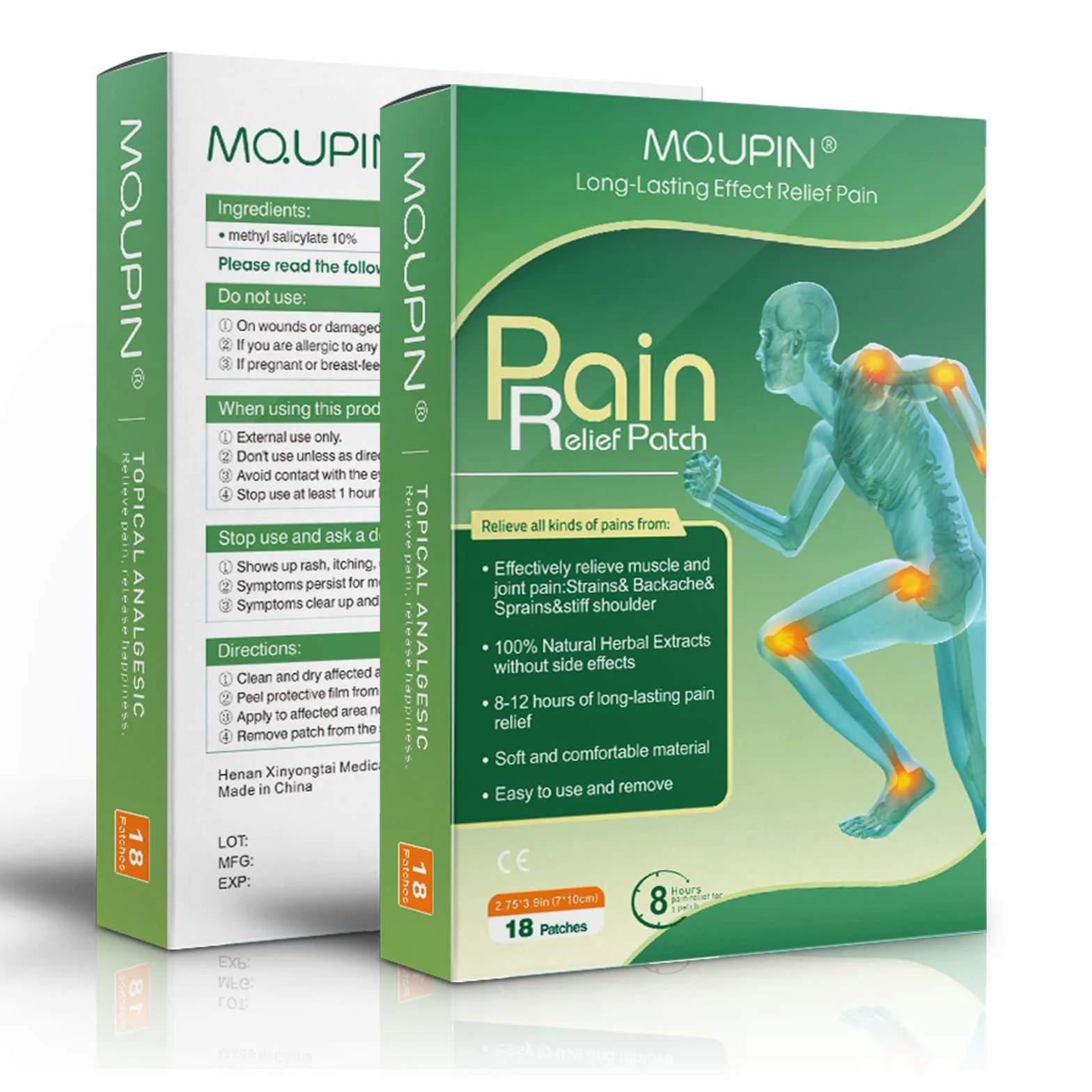MQUPIN cerotto medicato cinese sollievo dal dolore, allevia dolori alle articolazioni, alla schiena, ginocchia e artrite, reumatismi 18 pezzi
