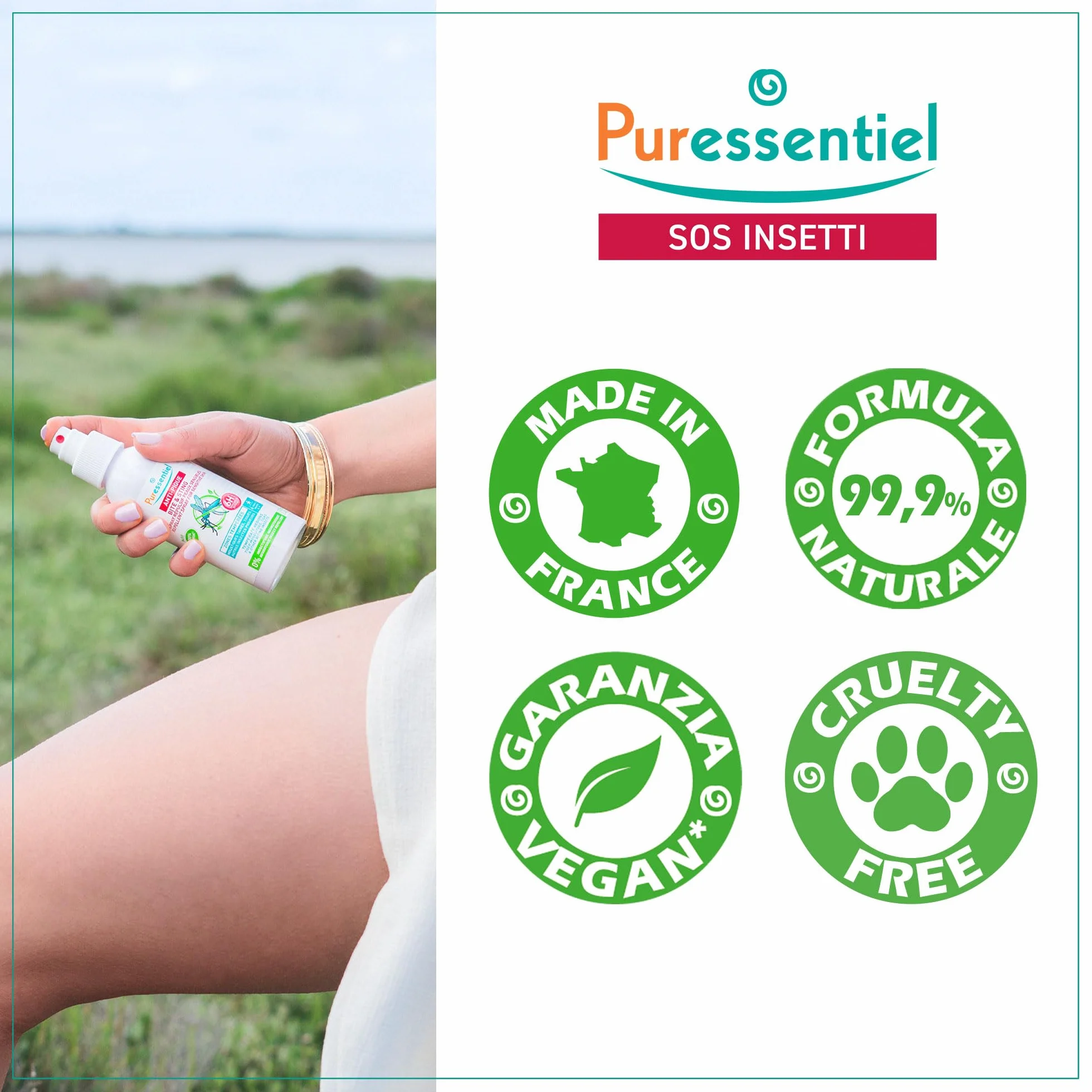 Puressentiel SOS punture Spray Pelli Sensibili 100 ml – Protezione efficace, 100% origine naturale