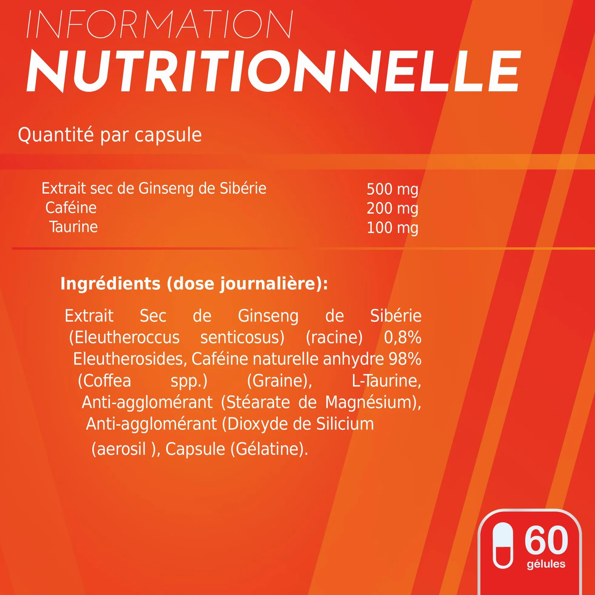 Healthy Fusion Energy Vital | Formula energizzante e anti-fatica efficace | Eleuterococco + Taurina + Caffeina | Stimolante 100% naturale | Migliora e potenzia le performance fisiche e mentali | 60u