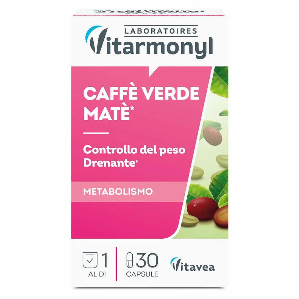 Vitarmonyl Caffè Verde e Mate Integratore Stimolante Drenante 30 Capsule