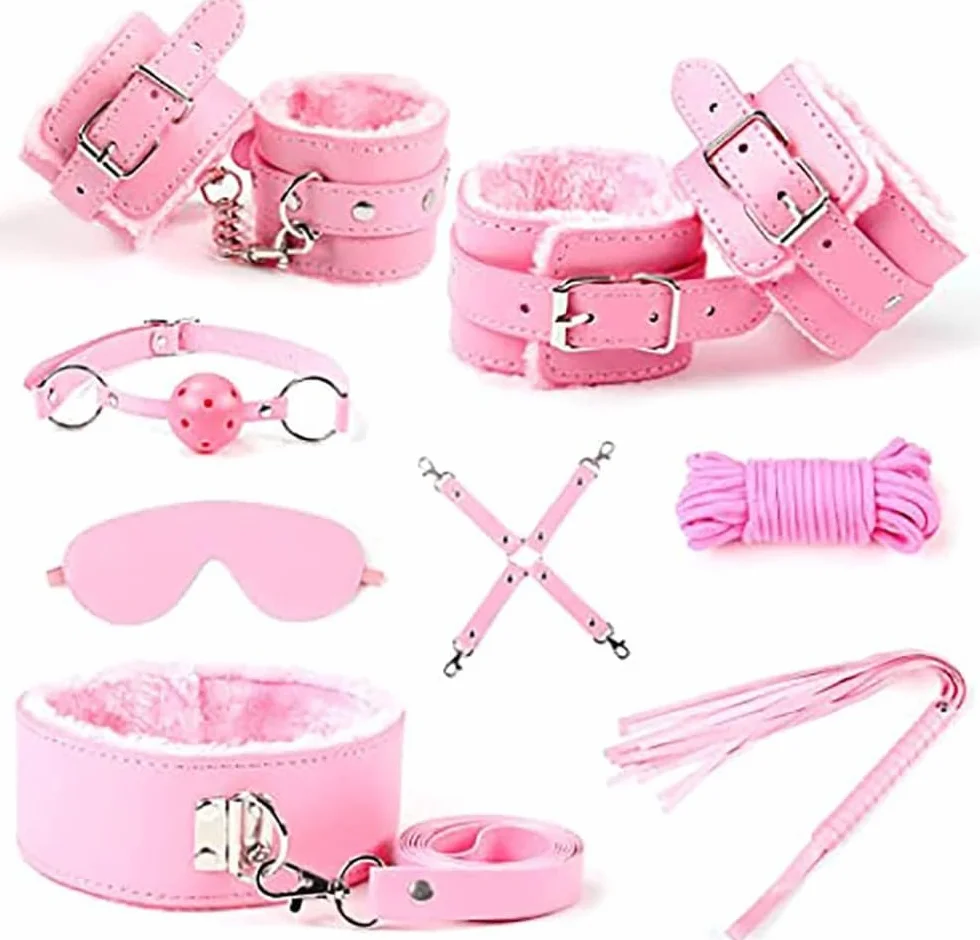 Sexy Rosa Peluche Biancheria Intima Set, per Amante, Ragazza, Ragazzo, Set 8 Pezzi