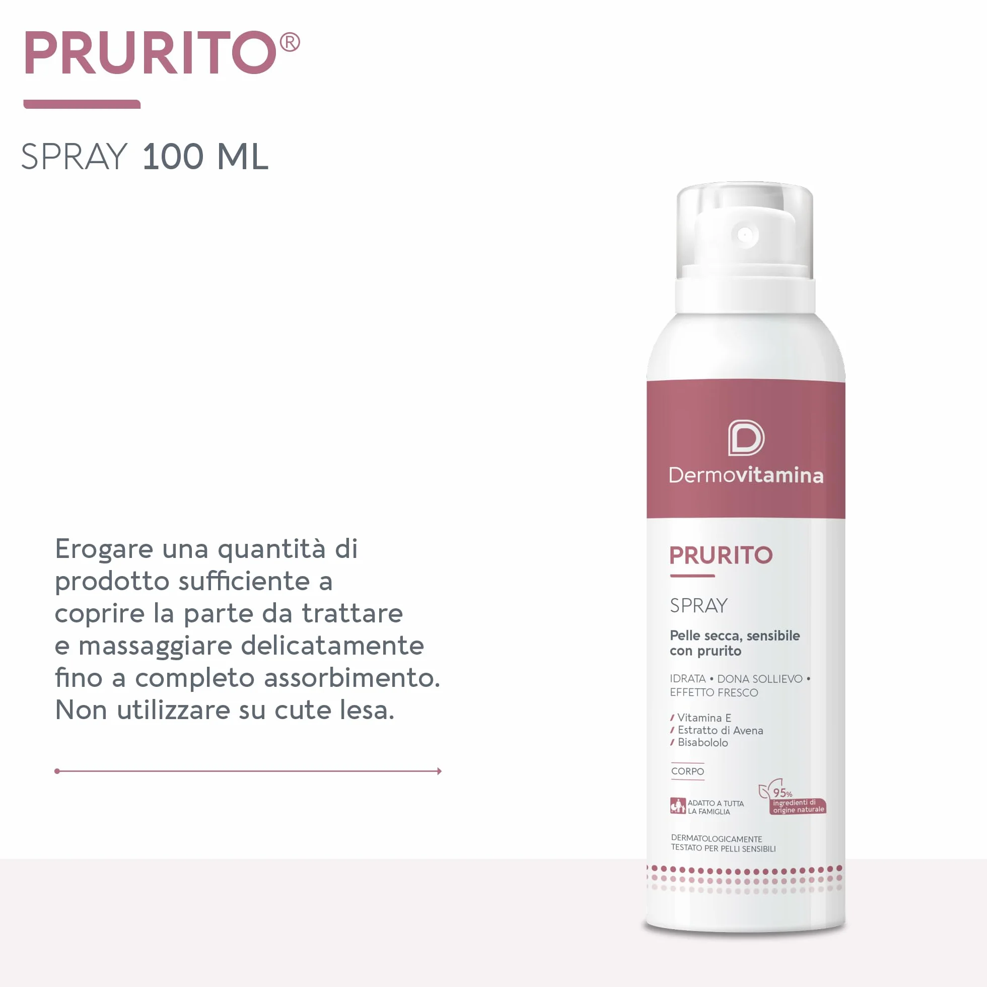 Dermovitamina Prurito Spray 100ml - Riduce Prurito, Effetto Fresco, Azione Protettiva per Dermatite