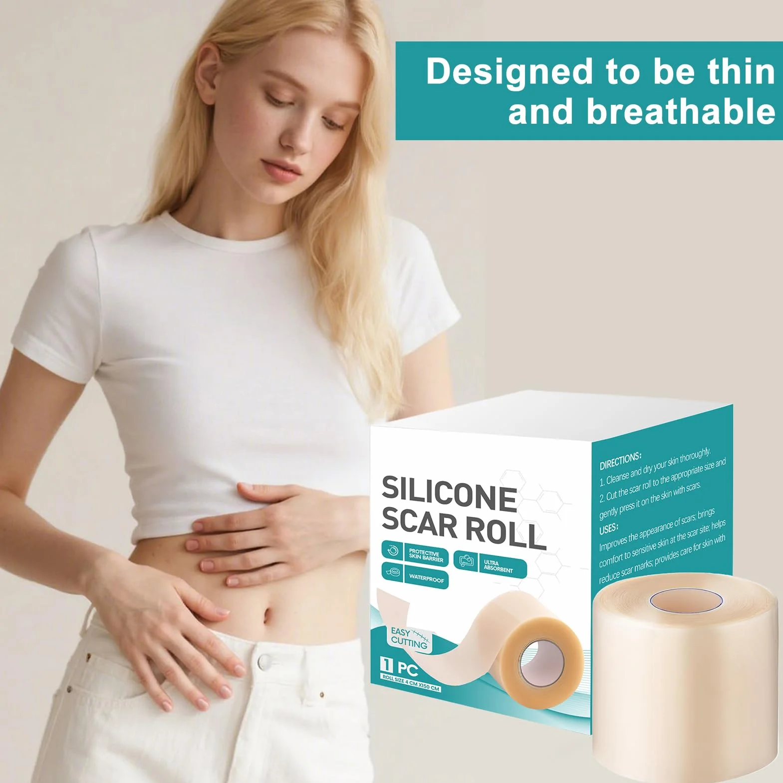Fogli di cicatrici in silicone per viso, nastro guarigione ustioni, strisce riparazione veloce