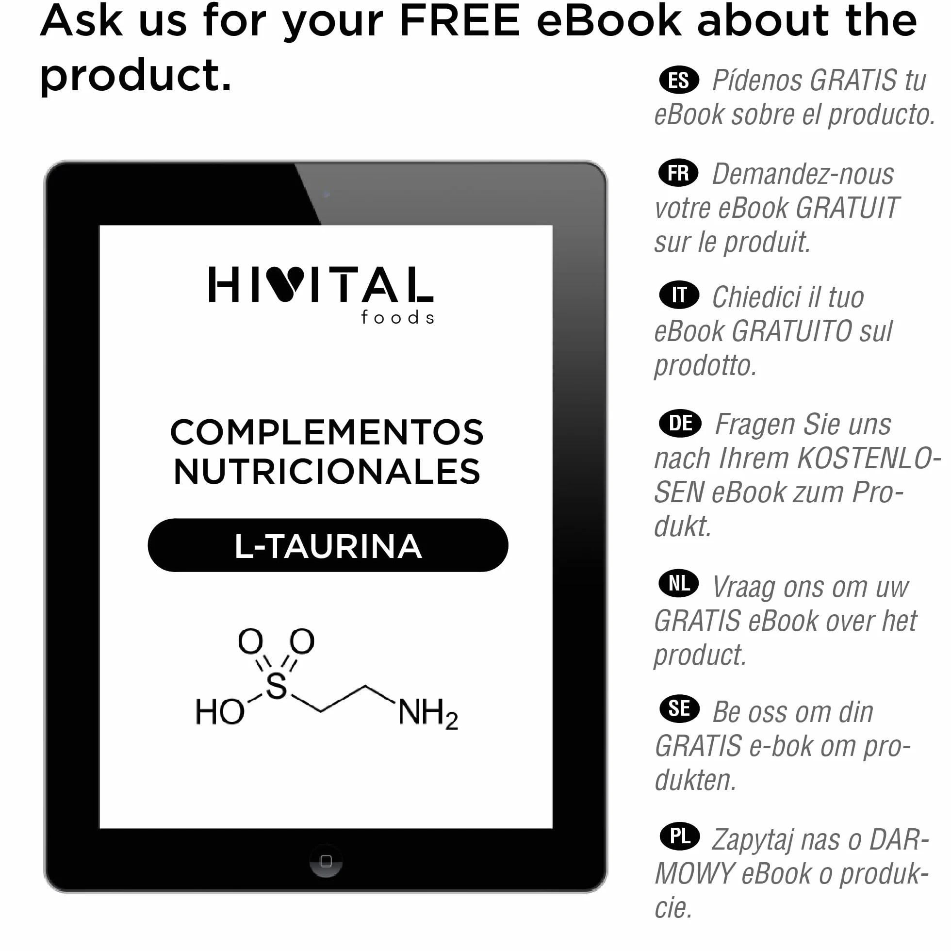 L-Taurina 1000 mg 240 capsule vegane integratore amminoacido HIVITAL