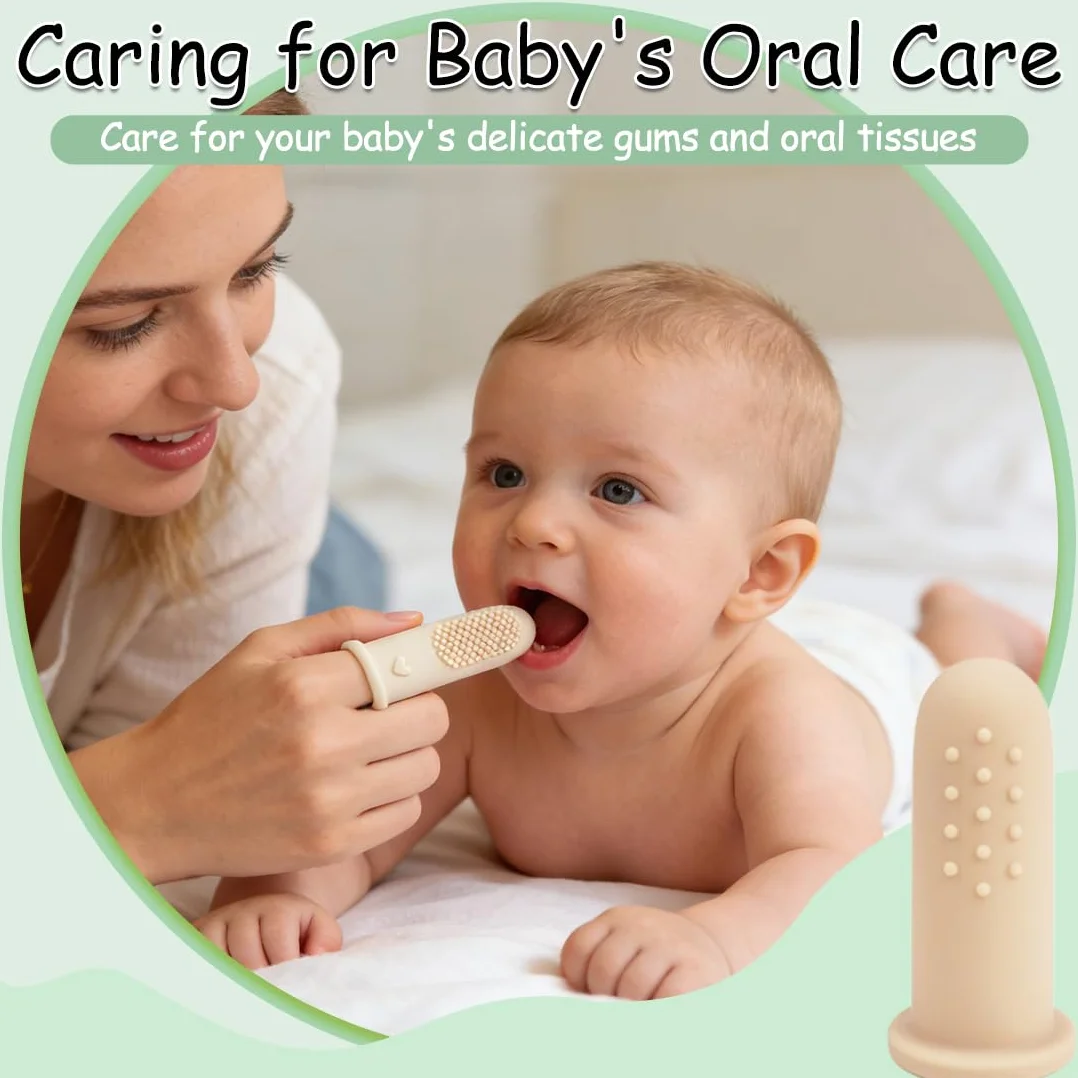 4 Pezzi Spazzolini da Dito in Silicone per Bambini, Spazzolino Neonati e Spazzolino Silicone per la Prima Igiene Orale, Massaggio Gengivale e Dentizione
