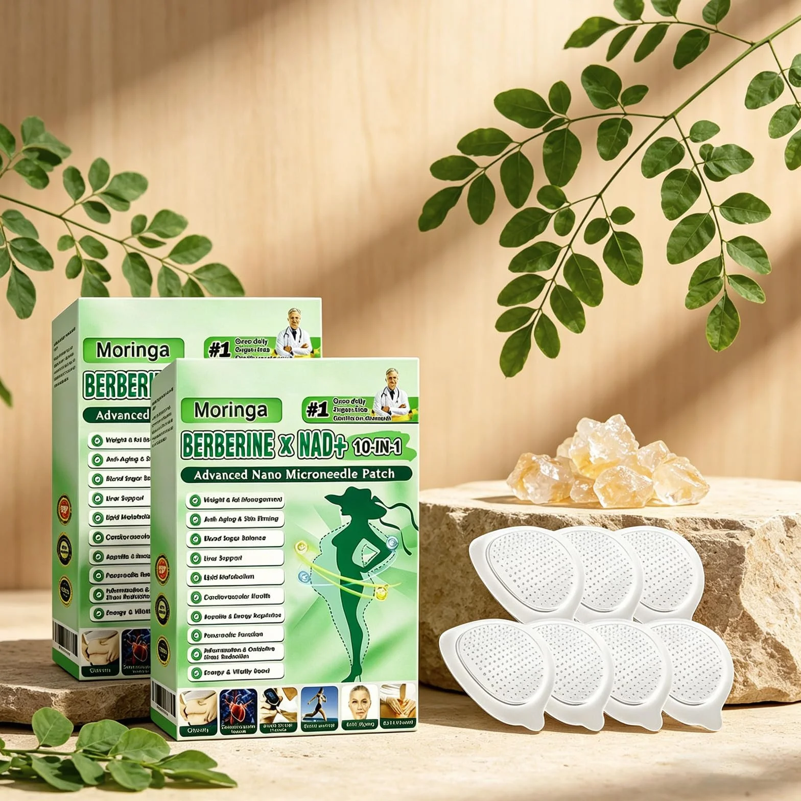 28 Pezzi 10-in-1 Cerotti Dimagranti Patch Moringa Berberina Cerotto Dimagrante Potente Cerotti Zero Pancia
