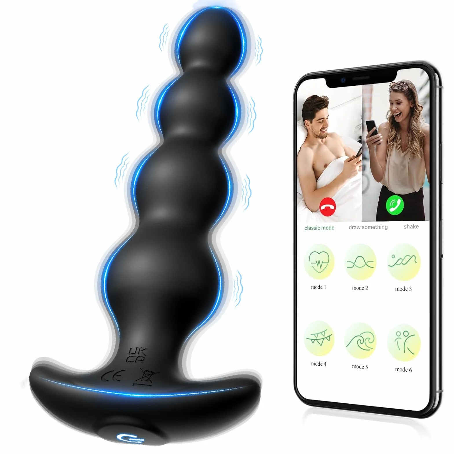 Vibratore Anale Plug sex toys -14cm prostata vibratore in silicone ricaricabile e vibratore del punto G, giocattoli sessuali Anali Uomo/donne/coppie piacere, con controllo app 9 modalità di vibrazione