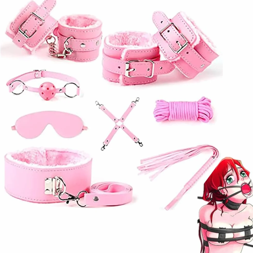 Sexy Rosa Peluche Biancheria Intima Set, per Amante, Ragazza, Ragazzo, Set 8 Pezzi