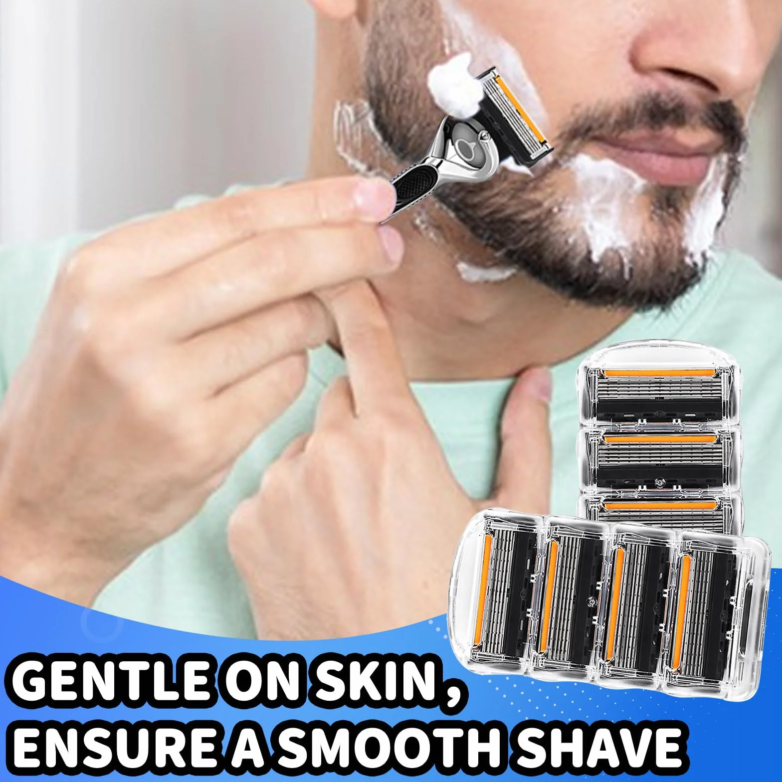 Lamette da uomo ProGlide per rasoio bagnato, 24 lame di ricambio per rasoi bagnati, pacchetti convenienza da 5 lame Fusion, lamette da barba Pro Glide