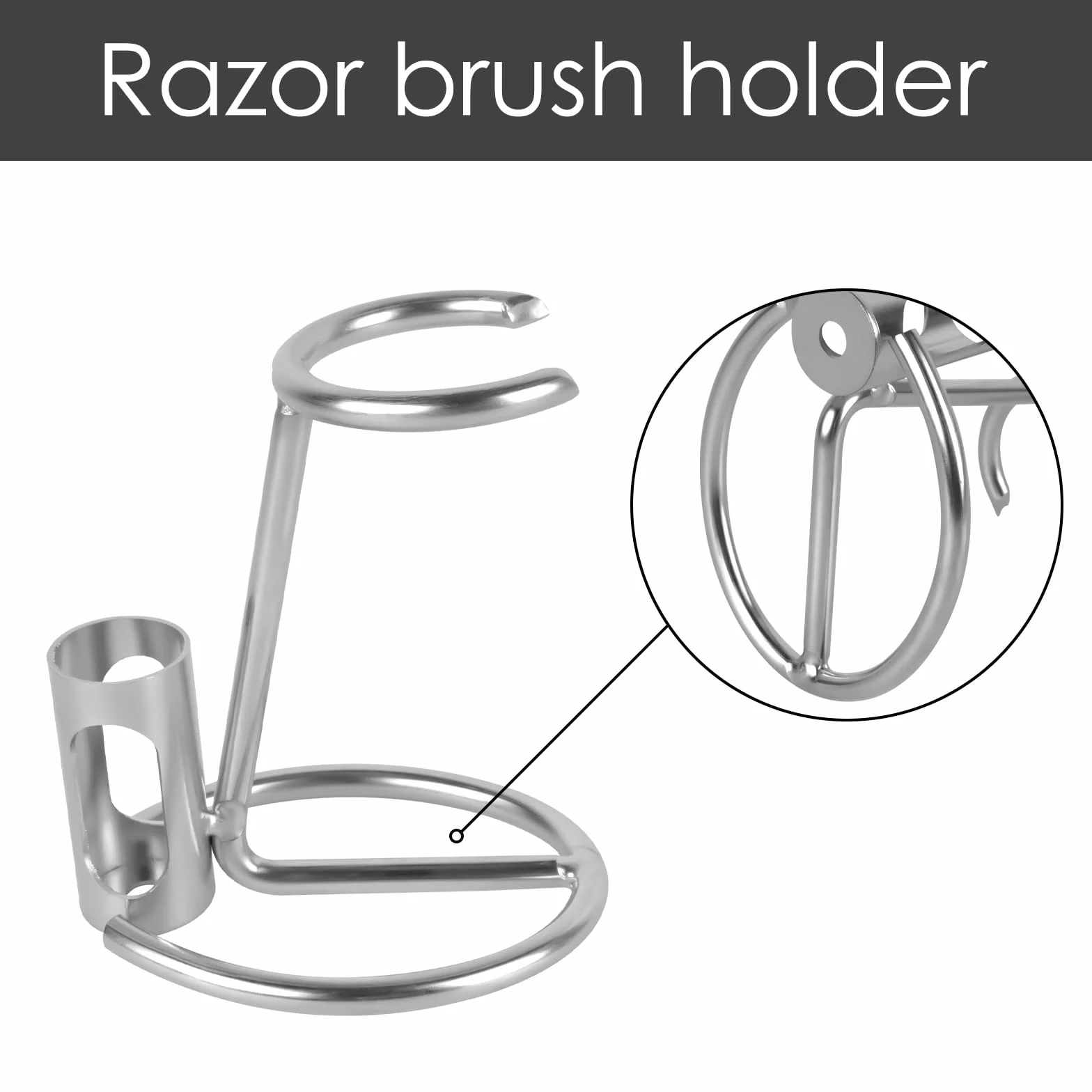 Linkidea Supporto per rasoio, supporto in acciaio inox per la cura della persona, accessori per il bagno e la doccia, compatibile con Merkur 34HD, lama Vikings (argento)