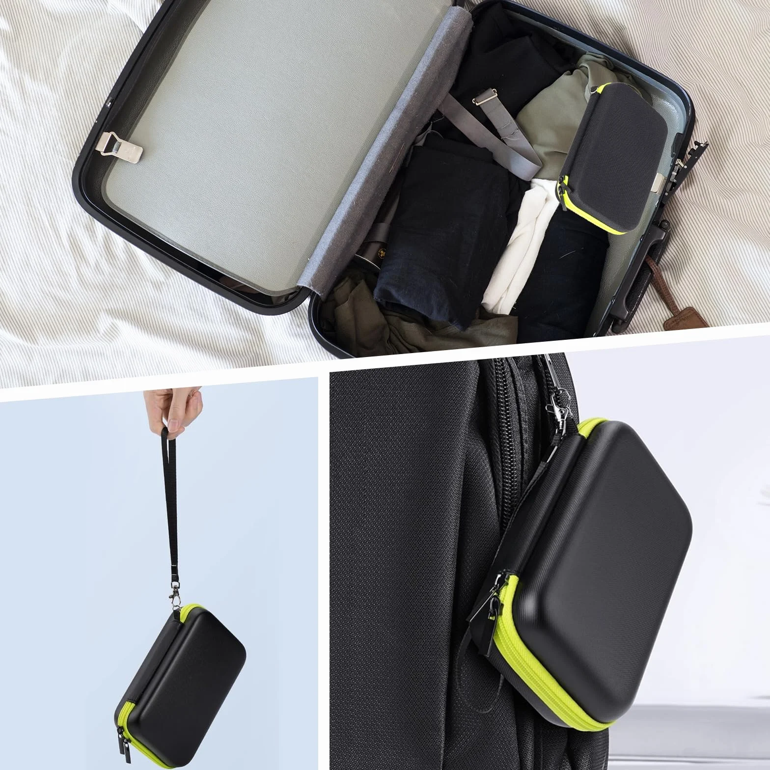 Custodia protettiva per rasoio elettrico, Accessori Philips OneBlade, Scatola portaoggetti per rasoio, Verde + Nero, Adatto per Uomo per fidanzati, mariti, padri e amici maschi
