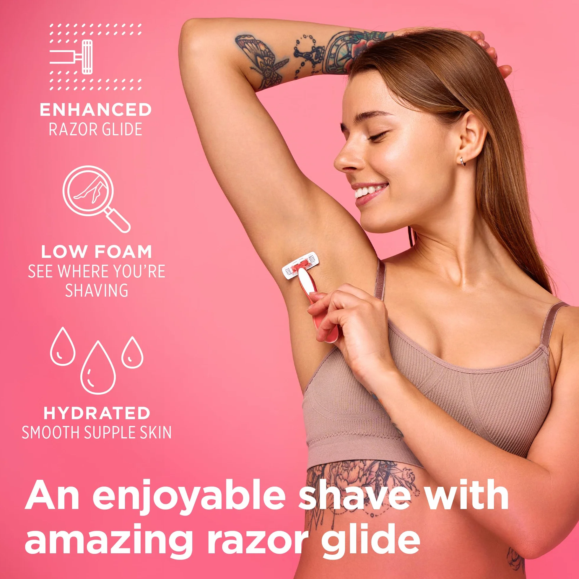 Queen of Ooh la la! Gel da barba idratante per donne, pelle sensibile, bassa schiuma, per gambe, ascelle e bikini, cocco e vaniglia, vegano, 93,4% ingredienti naturali, 150ml