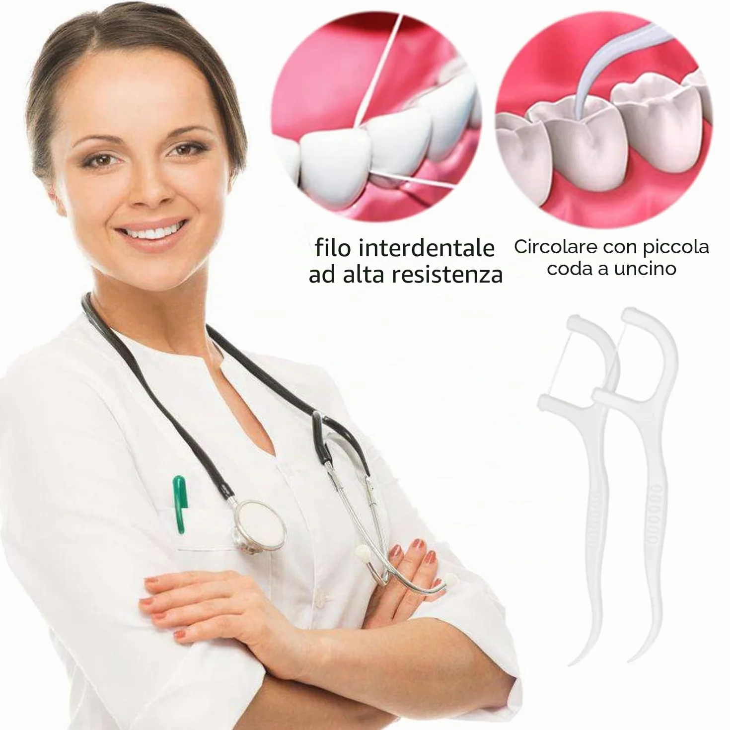 GeekerChip 100 Pezzi Filo Interdentale, Forcella, Plettri Igienico e Portatile, per Pulizia dei Denti, Perfetti per Famiglia, Hotel,Viaggi