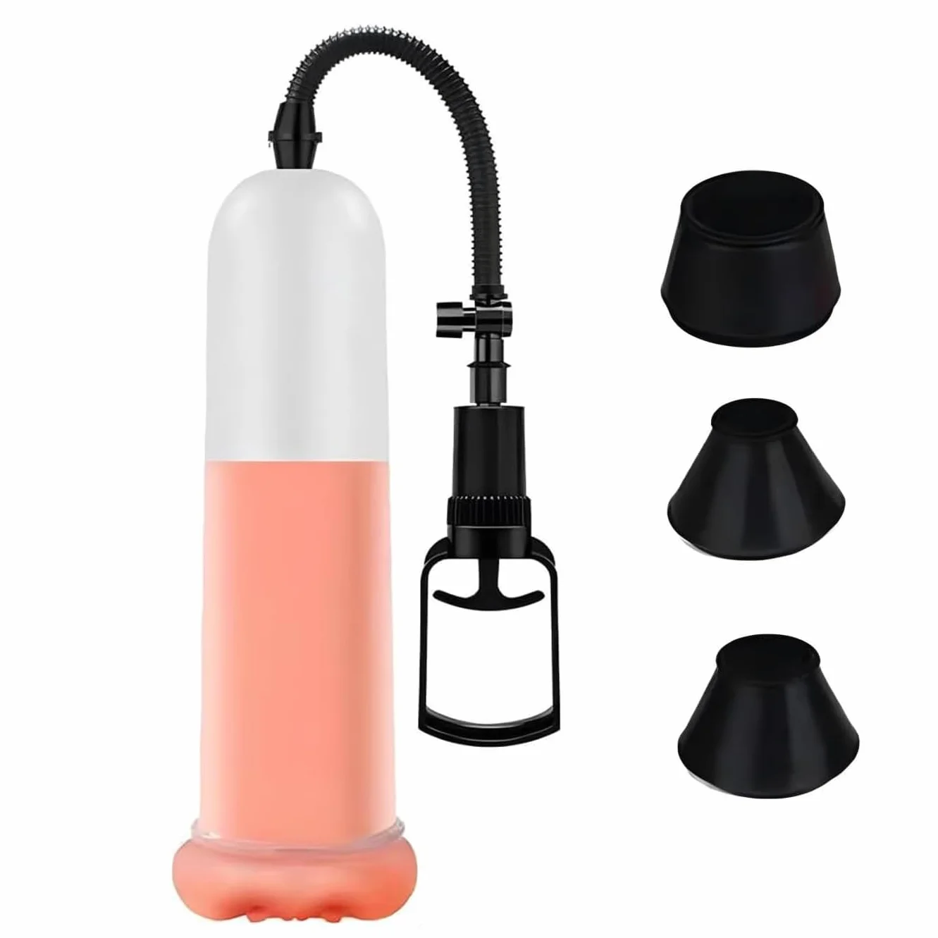 Pompa per Pene da Uomo con 3 Manicotti in Silicone - Vakuumpumpe per Erezione, Stimolazione e Potenza, Set Erotico