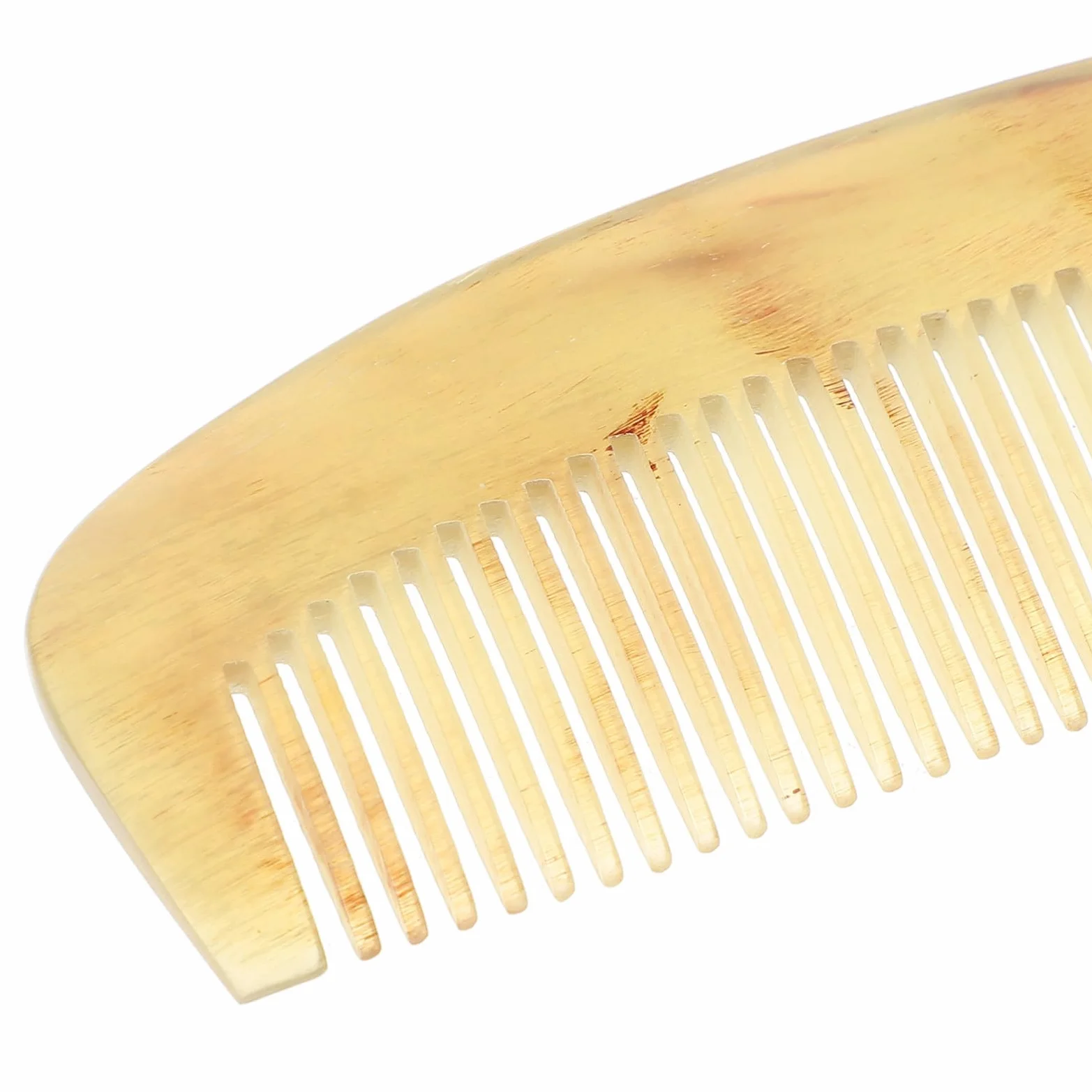 Pettine Antistatico in Corno Naturale per Donna, Previene la Caduta dei Chioma e Favorisce la Circolazione Sanguigna, per Chioma Spessi e Ricci