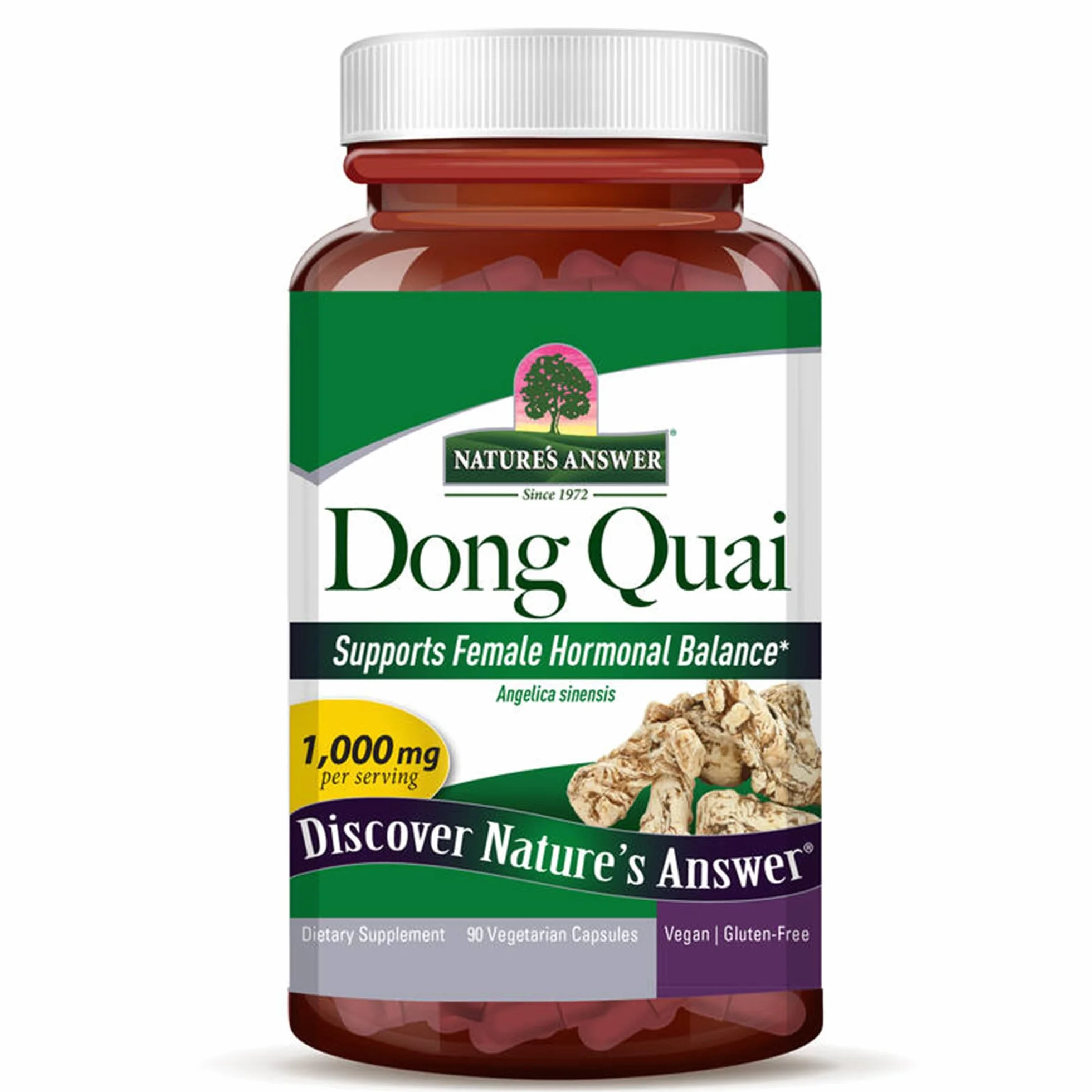 Nature's Answer Dong Quai 500mg 90 Capsule Vegane Non OGM Senza Glutine