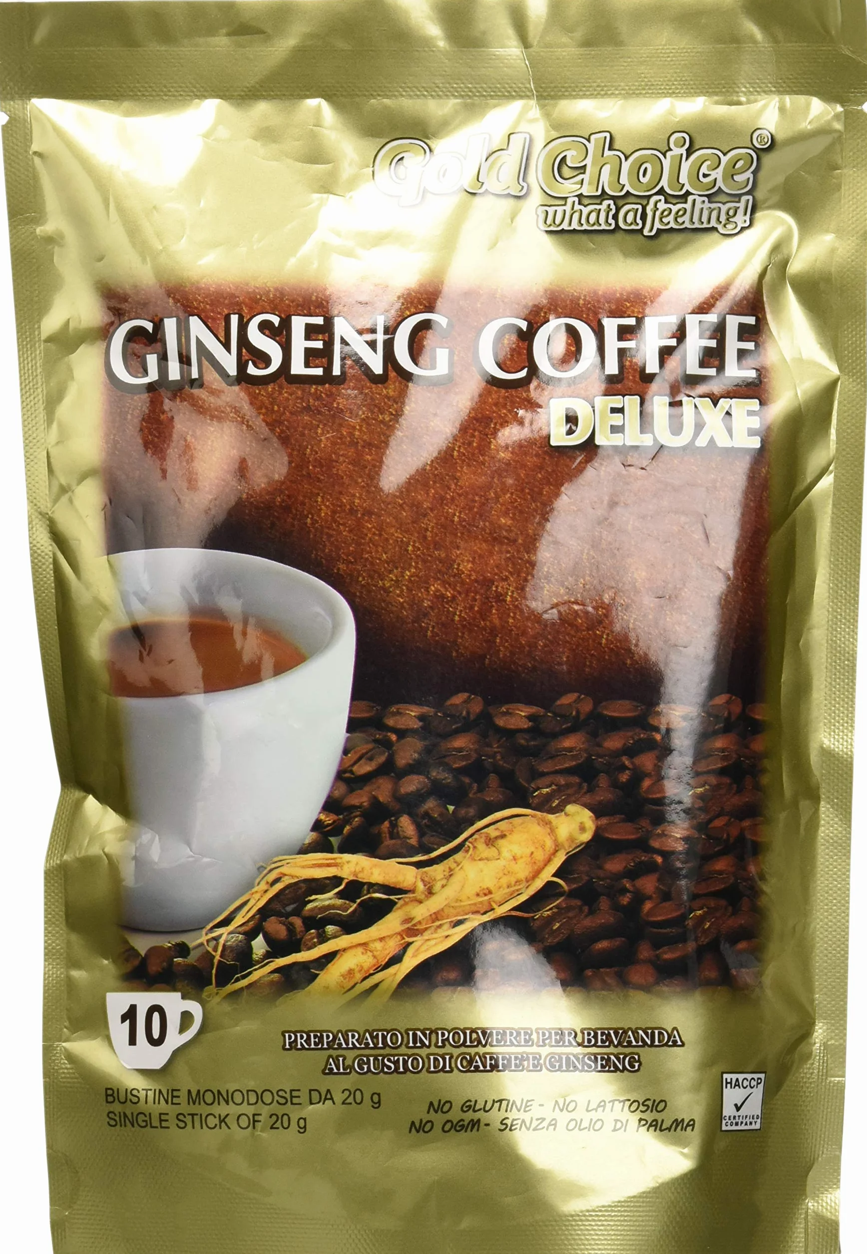 Ginseng Coffee Deluxe - Caffè solubile al ginseng - 10 stick da 20g