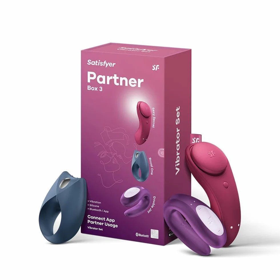 Satisfyer Partnerbox 3 | Scatola del Piacere controllata da App con Double Joy, Sexy Secret, Royal One | Ricaricabile e impermeabile (IPX7) | Vibratore Sex Toys per Uomini e Donne