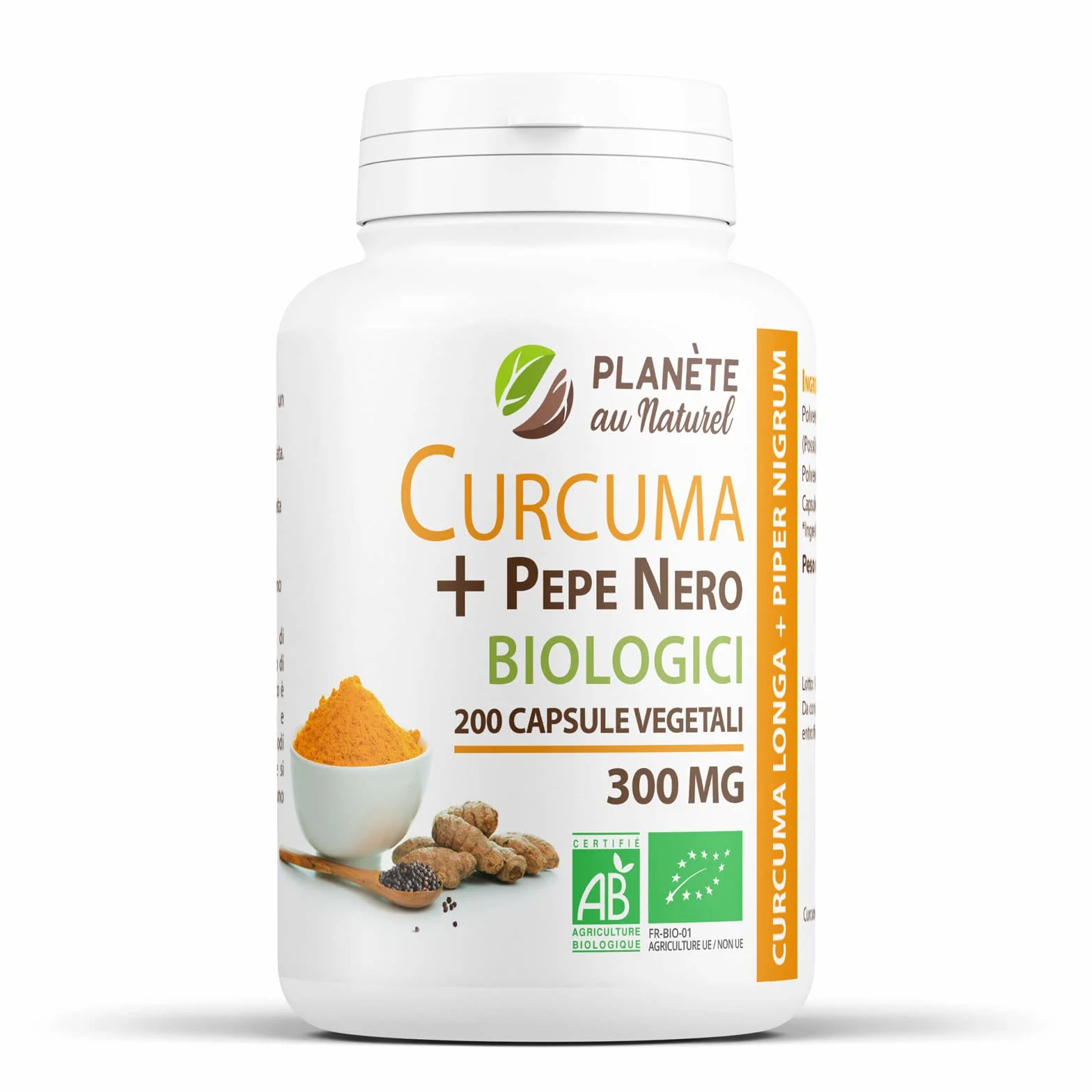 Curcuma Bio Pepe Nero Bio 300 mg 200 capsule Vegetali