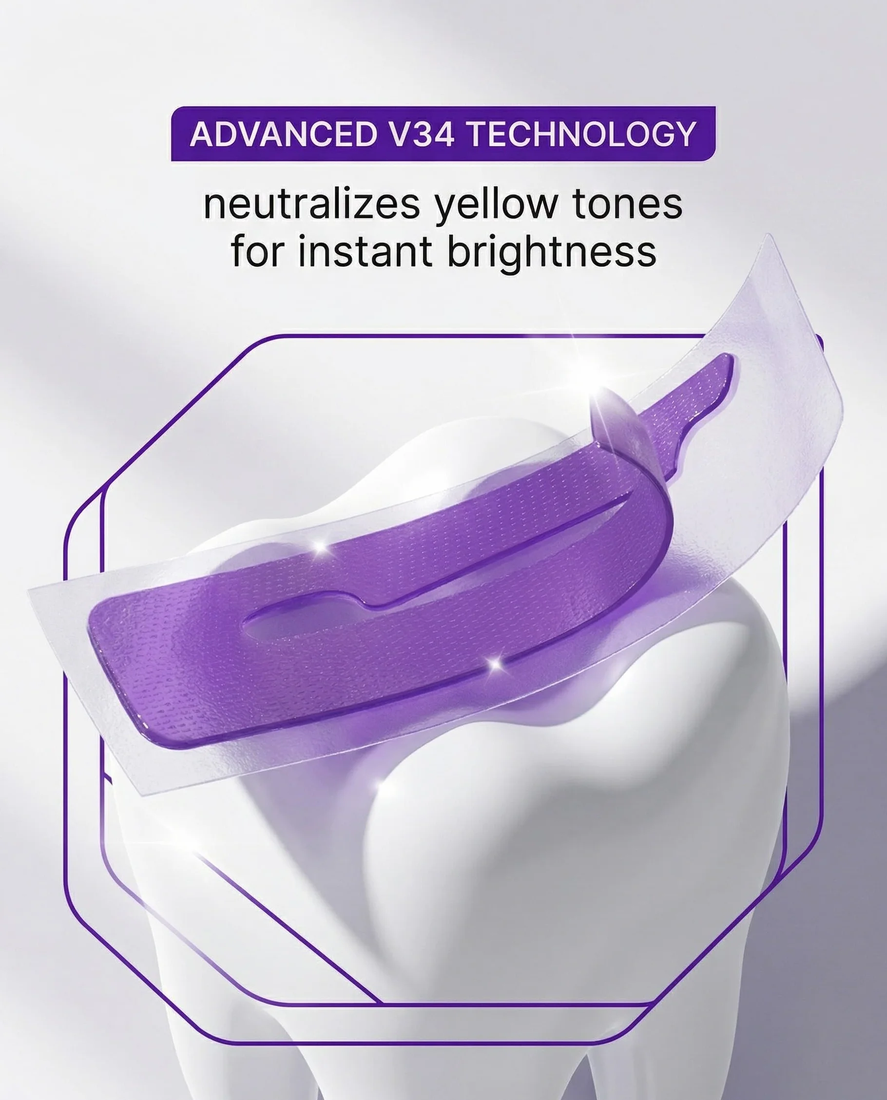 14 strisce sbiancanti per i denti color viola: sbiancamento efficace a casa, eliminano macchie gialle e pigmentazioni, per un sorriso smagliante.