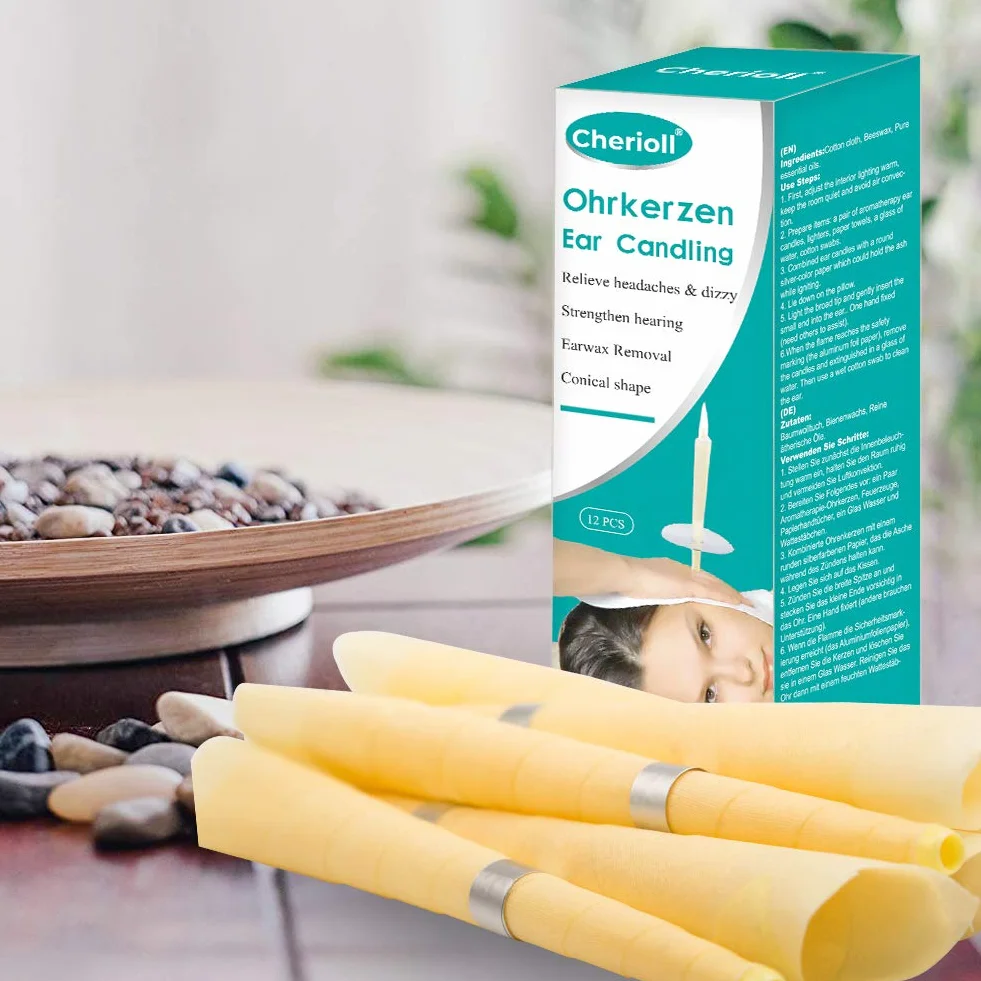 Candele Per Orecchie, Candele Per Cerume, Candele Dell'orecchio, Kit Per Candele Per Rimozione Del Cerume, Coni Per Orecchie Con Cera D'api Naturale Dischi Protettivi Per Orecchie Bloccate