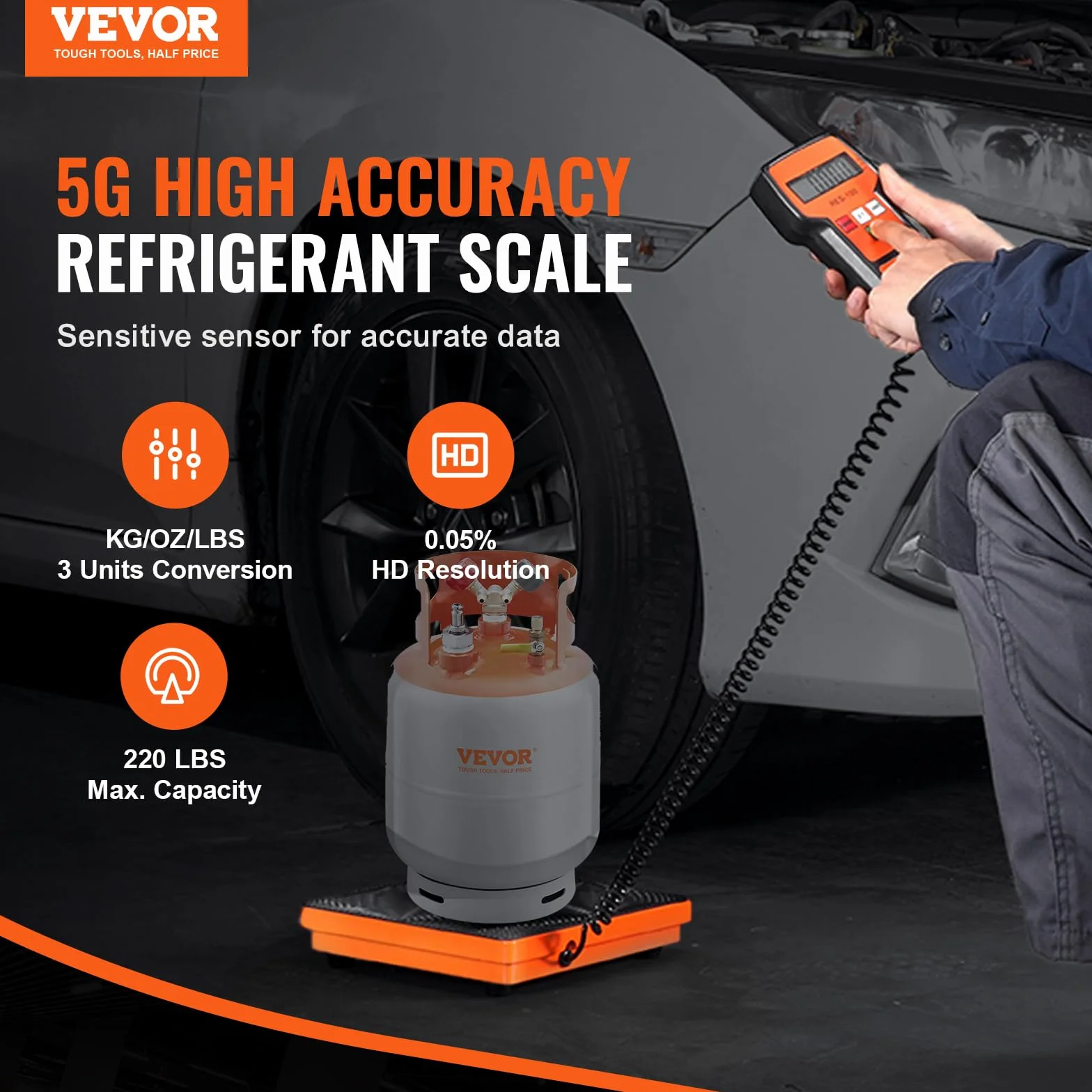 VEVOR Bilancia refrigerante 100 kg con telecomando cablato, bilancia digitale 5 g