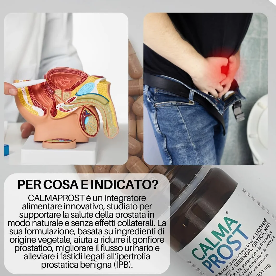 CALMAPROST Integratore Prostata 30 Capsule Serenoa Repens Licopene Zinco Selenio