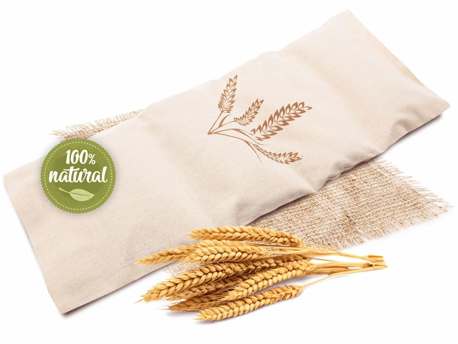 ZOLLNER cuscino cervicale termico per microonde con granelli di grano 20x53 cm, allievia i dolori alla cervicale, spalla, schiena - adatto per le coliche - fodera lavabile